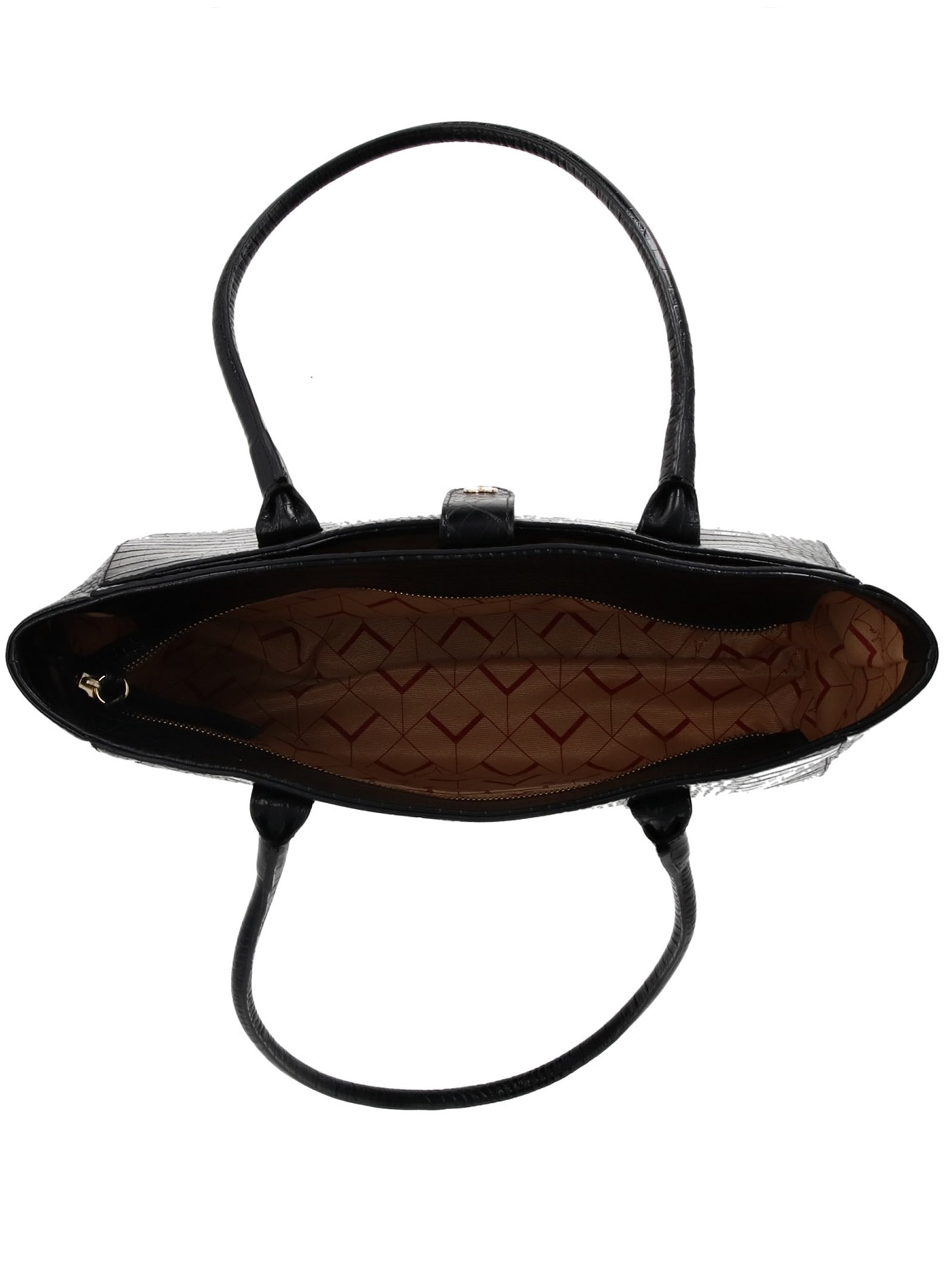 Bolsa Feminina Grande Em Couro Preto Luiza Barcelos