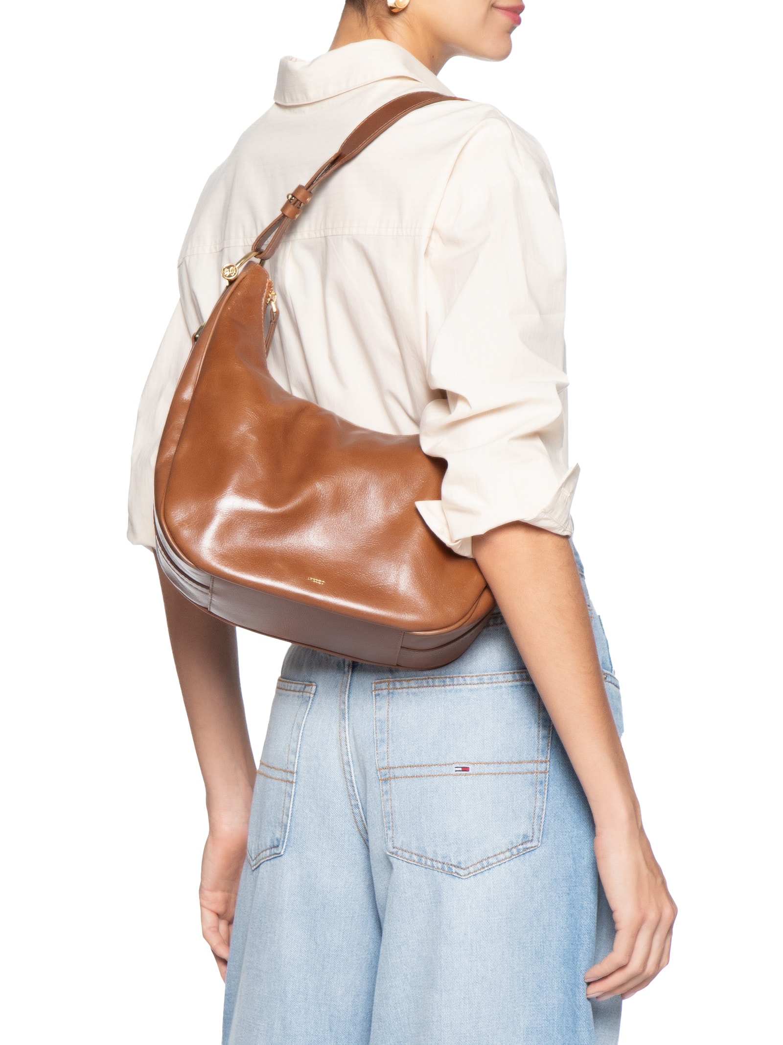 Bolsa Feminina Grande Hobo Leather Arizona Marrom Arezzo