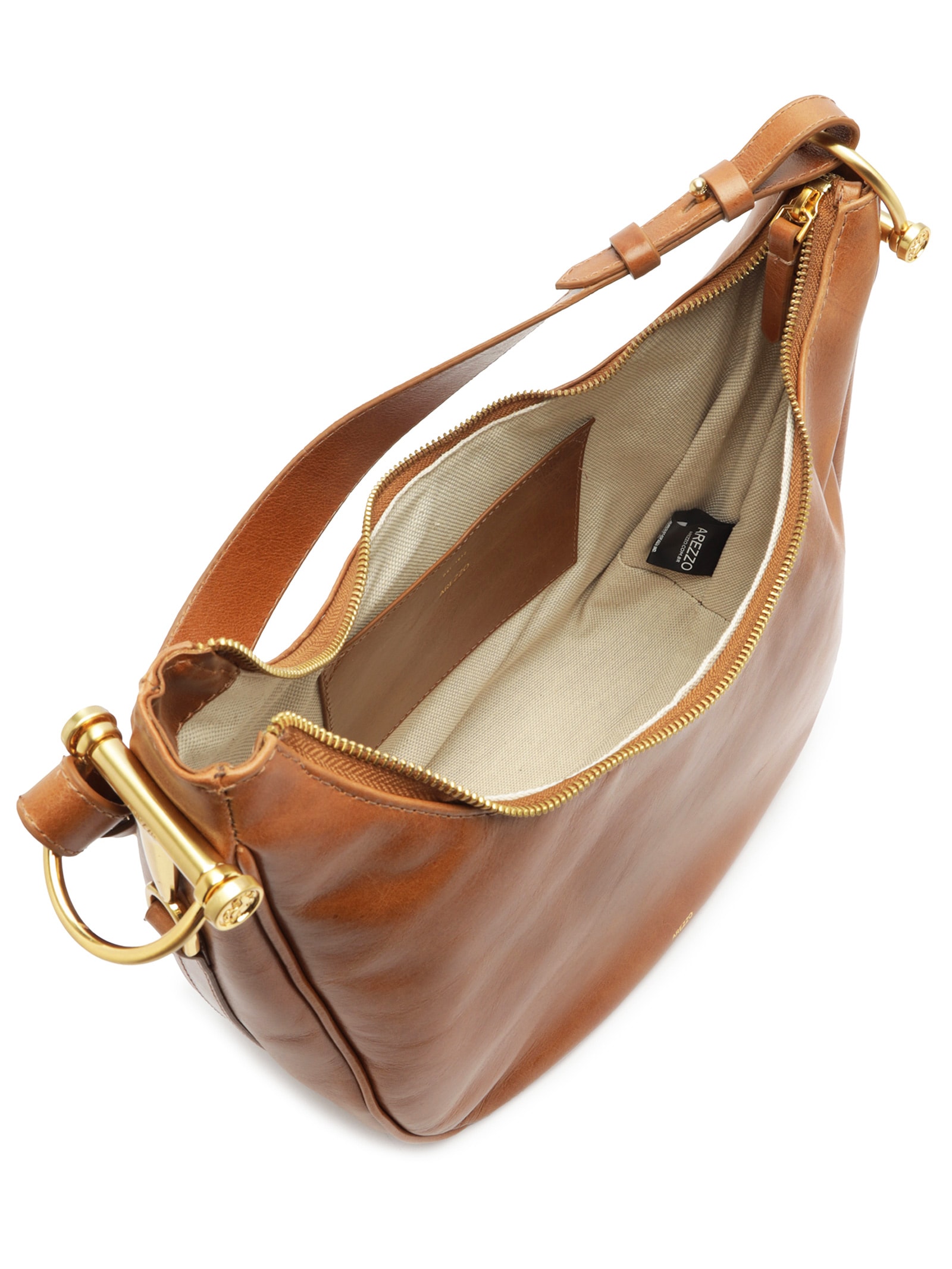 Bolsa Feminina Grande Hobo Leather Arizona Marrom Arezzo