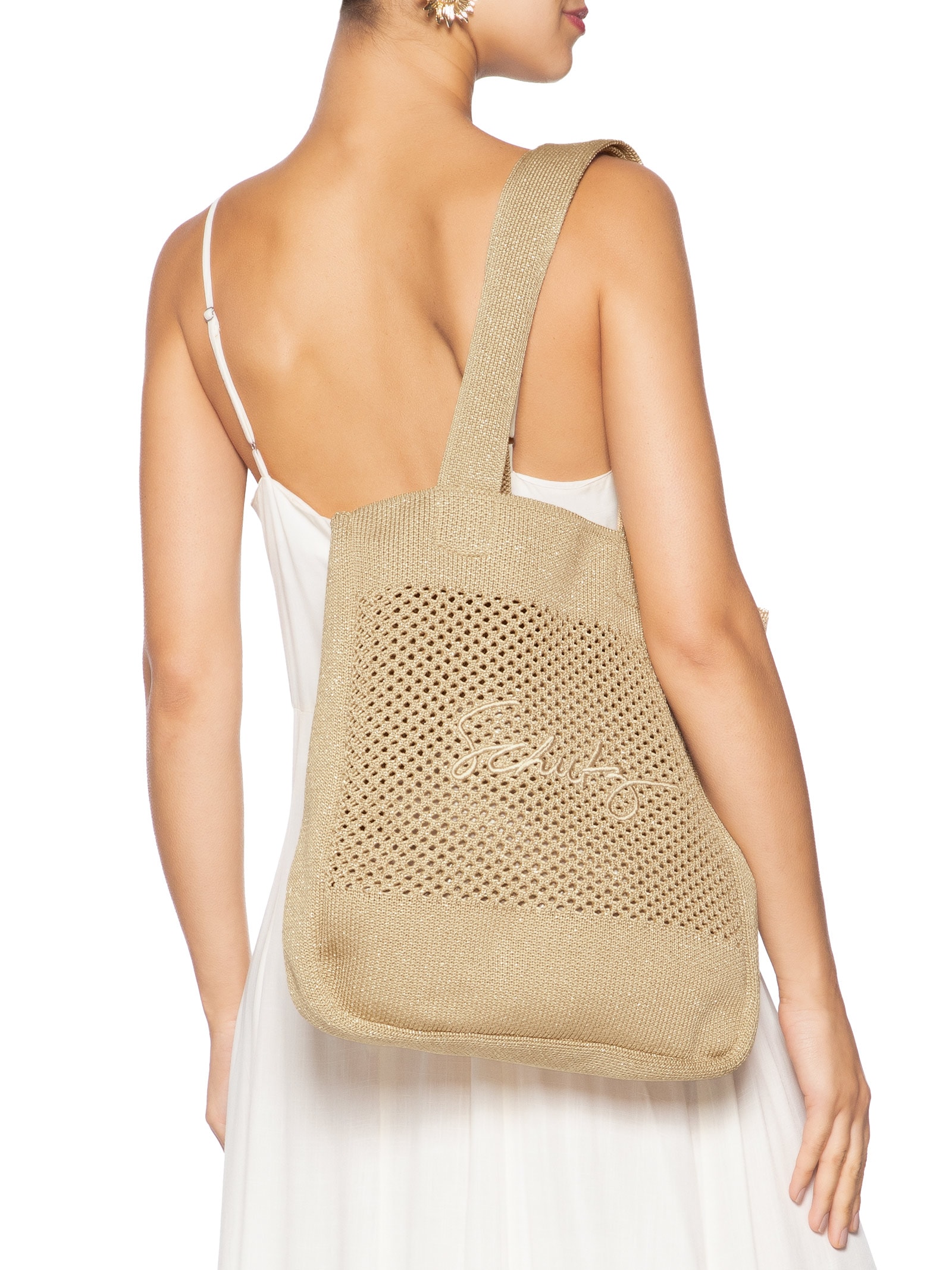 Bolsa Feminina Grande Knit Bege Schutz