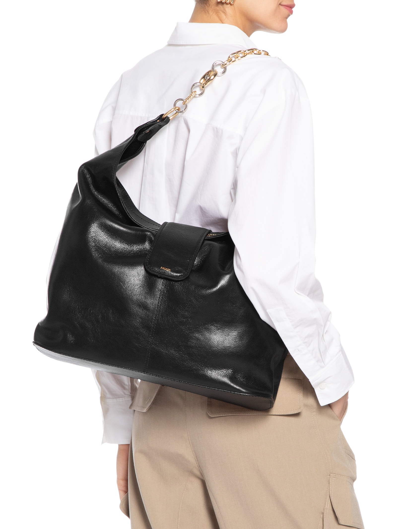 Bolsa Feminina Grande Leather Arizona Preto Arezzo