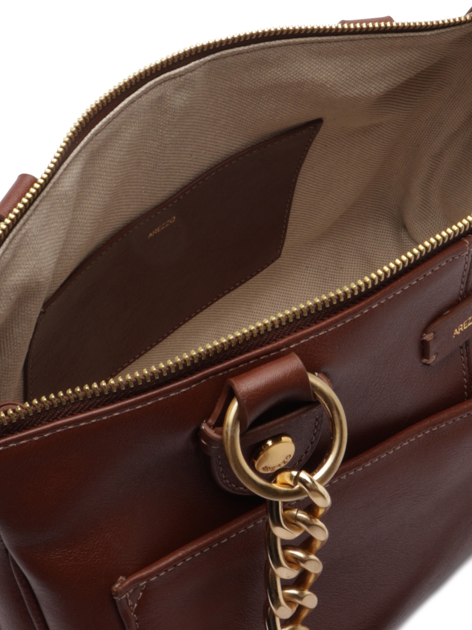 Bolsa Feminina Grande Napa Light Sand Marrom Arezzo