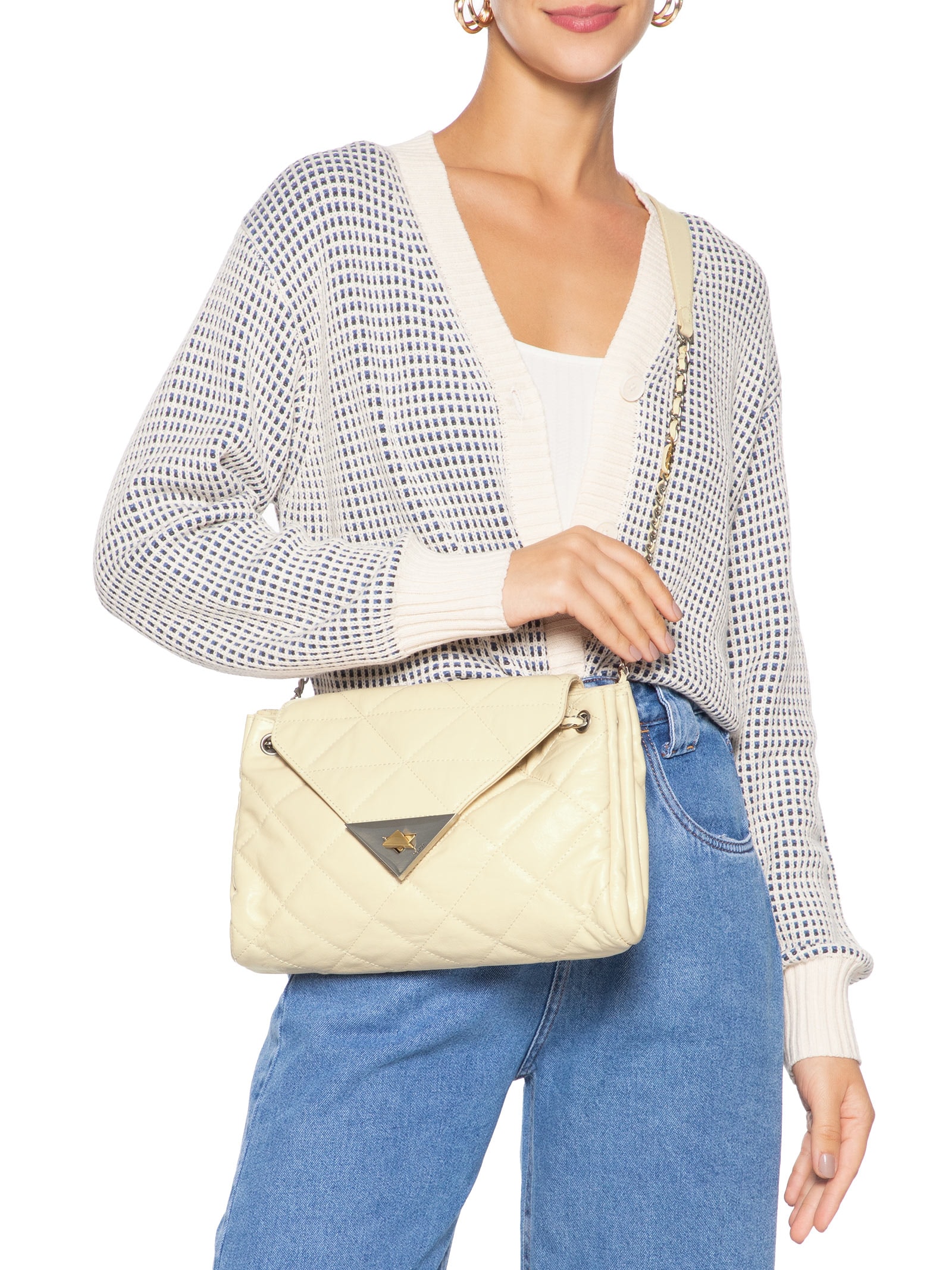 Bolsa Feminina Grande S95 Couro Branco Schutz