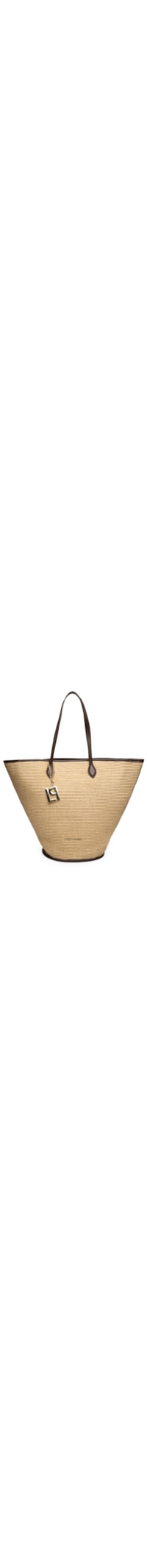 Bolsa Feminina Grande Shopping Palha Cone - Bege