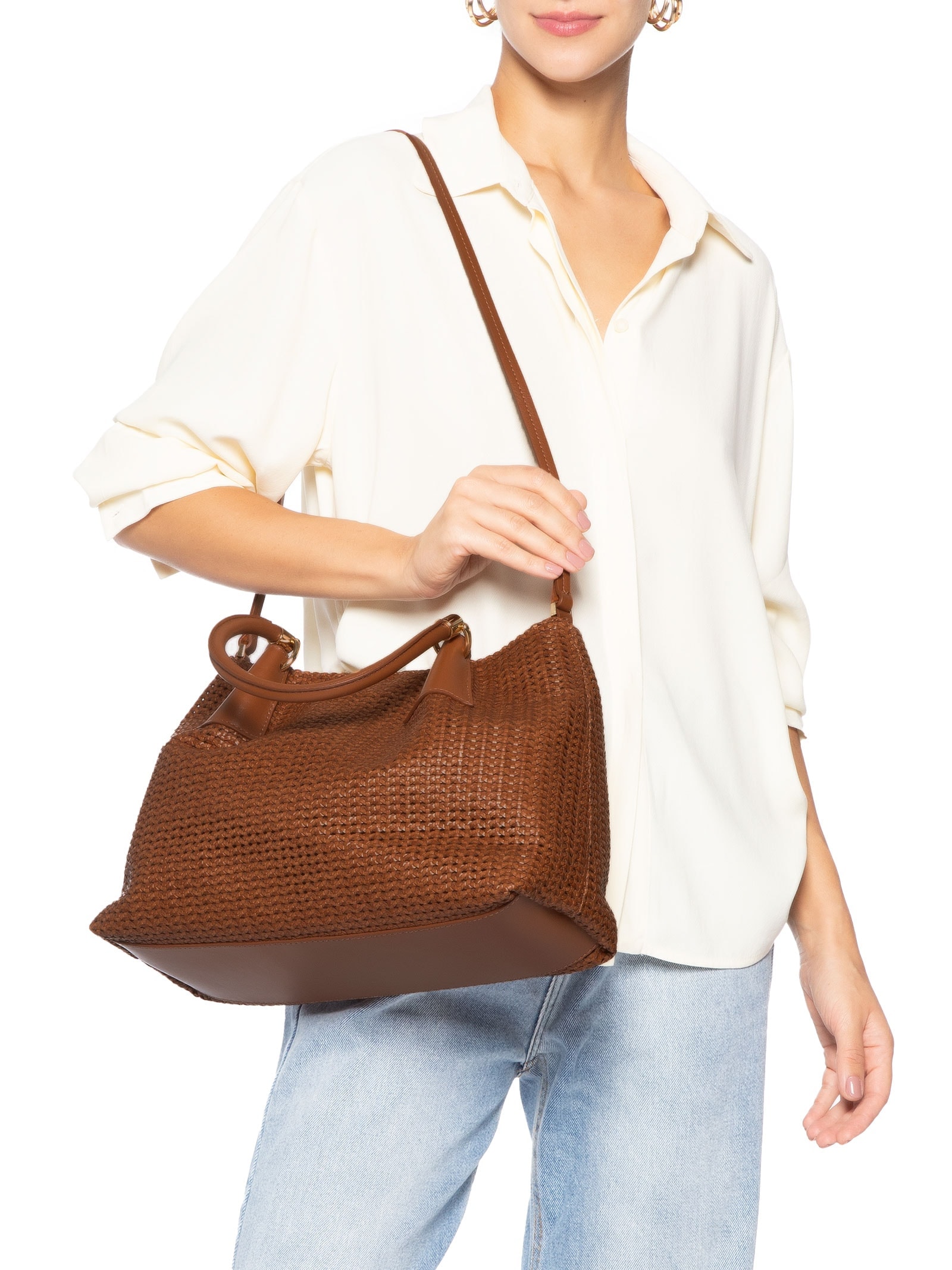 Bolsa Feminina Grande Tra Essen/Veg Marrom Arezzo