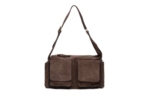 Bolsa Feminina Grande Utilitária em Camurça - Marrom