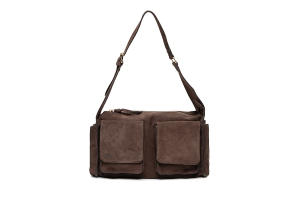 Bolsa Feminina Grande Utilitária em Camurça - Marrom