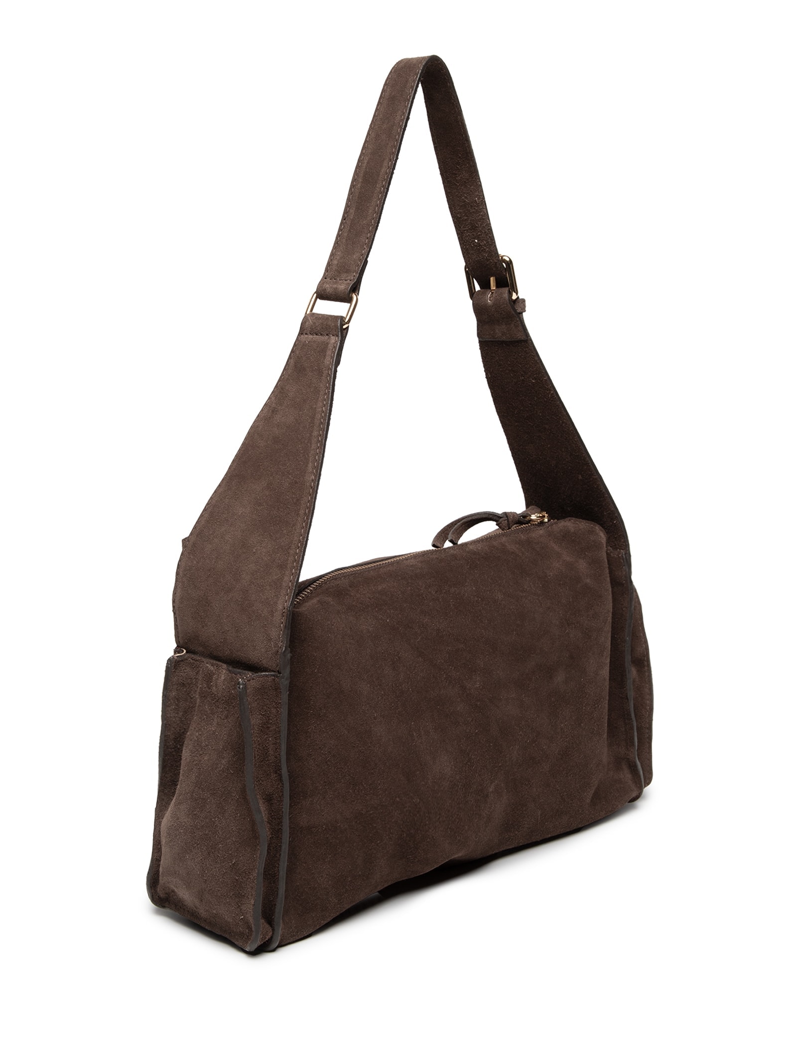 Bolsa Feminina Grande Utilitária em Camurça Marrom Luiza Barcelos