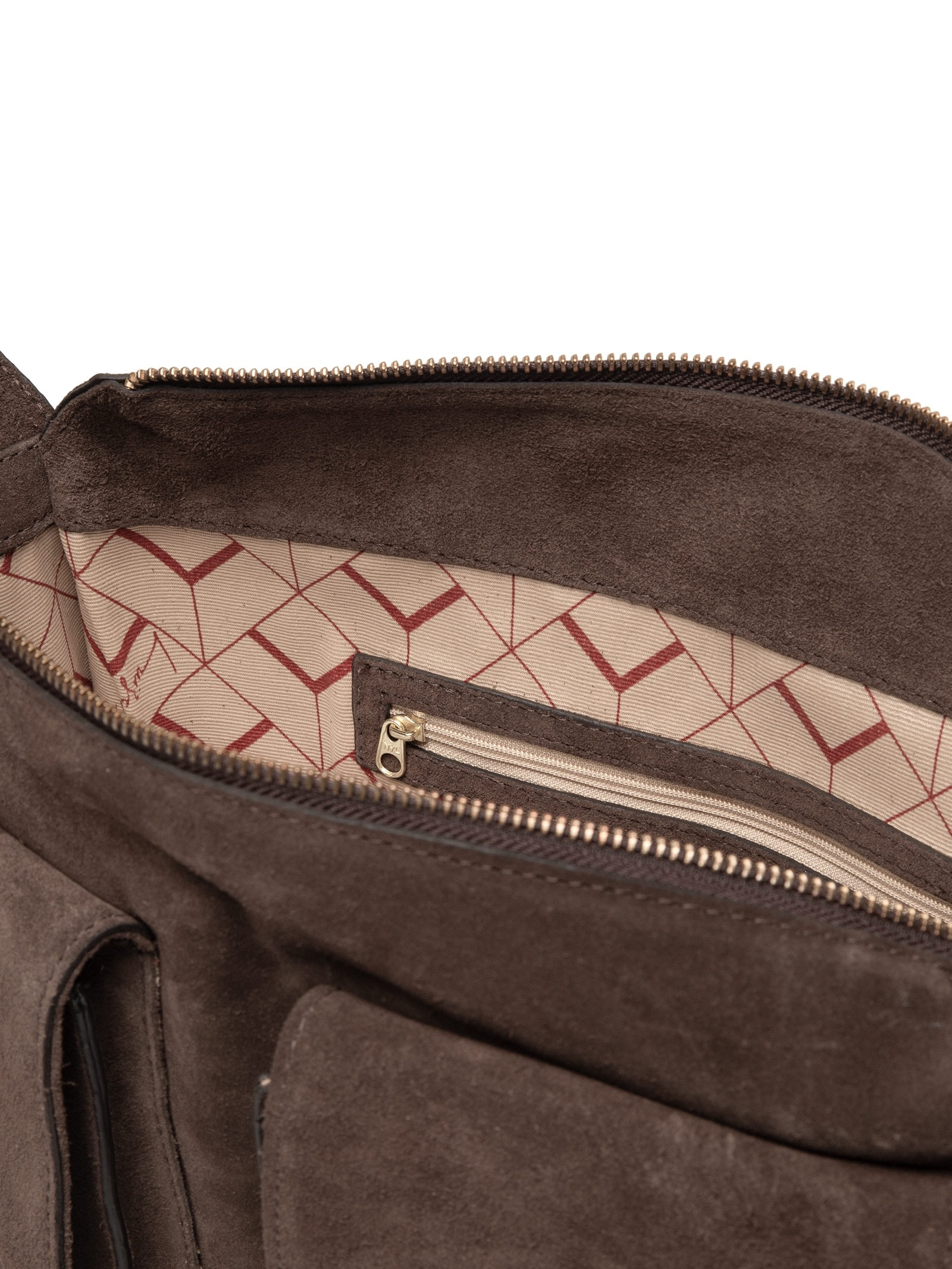 Bolsa Feminina Grande Utilitária em Camurça Marrom Luiza Barcelos