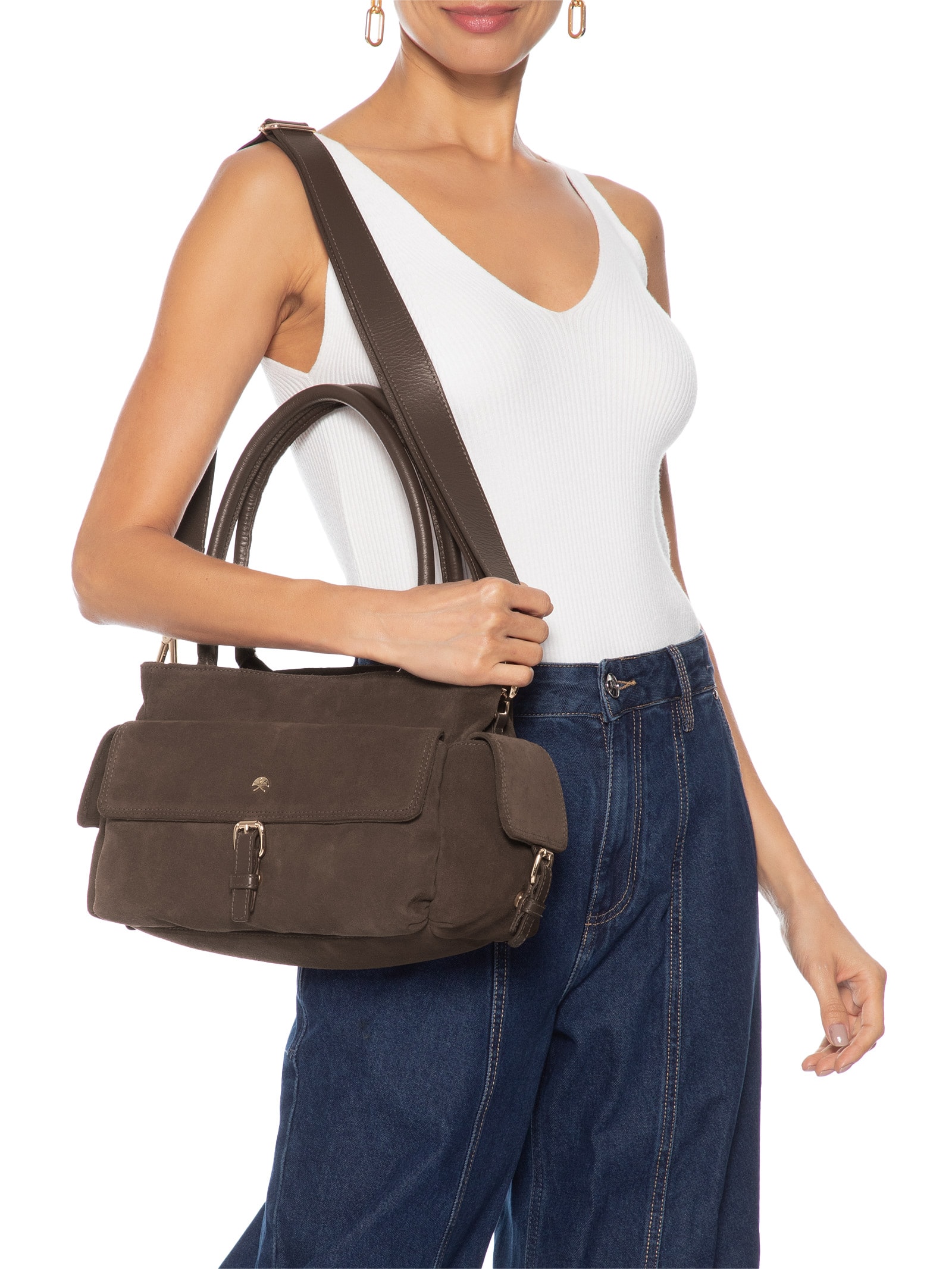 Bolsa Feminina Grande Utilitária Marrom Luiza Barcelos