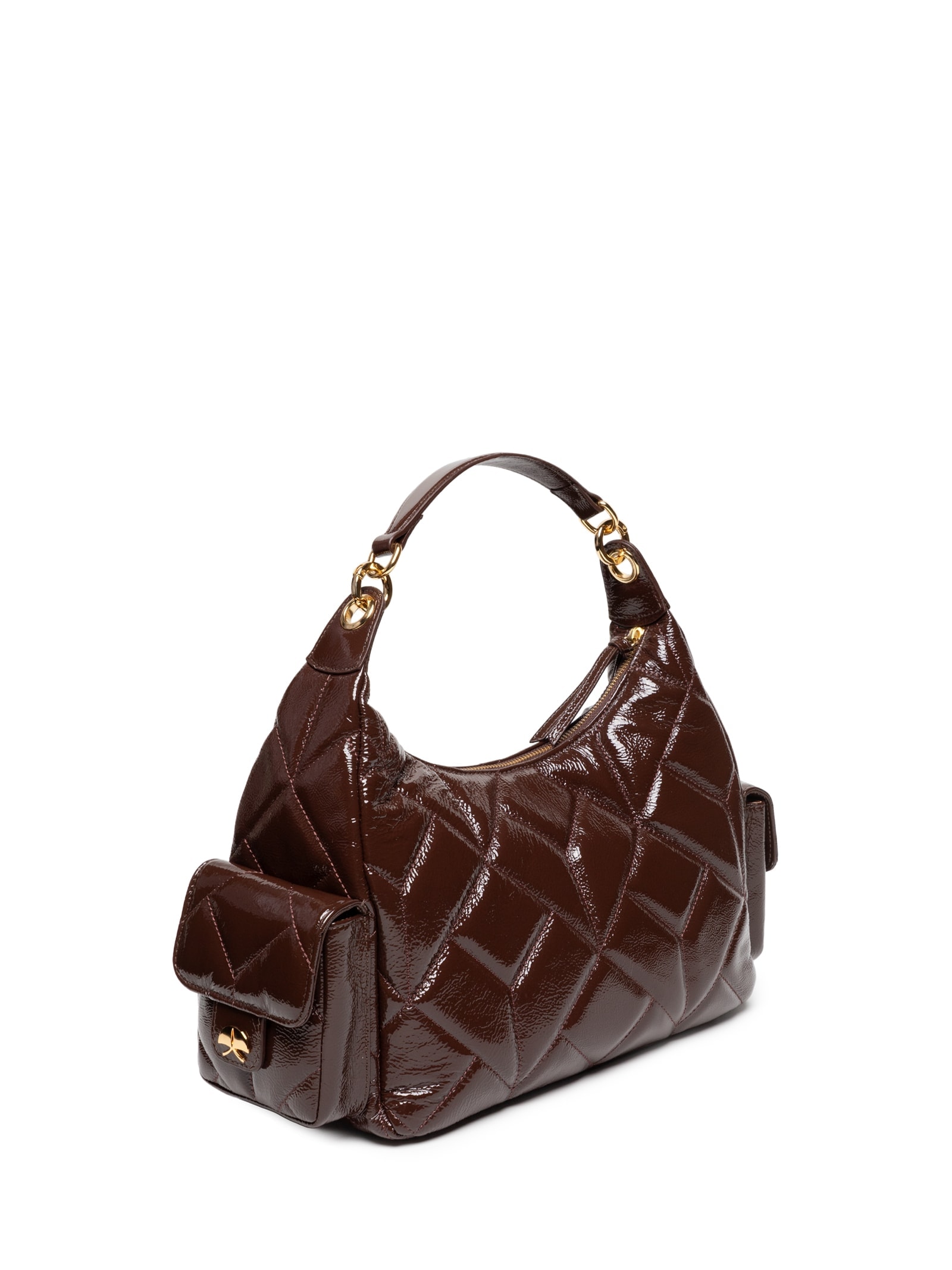Bolsa Feminina Grande Verniz Show Marrom Luiza Barcelos