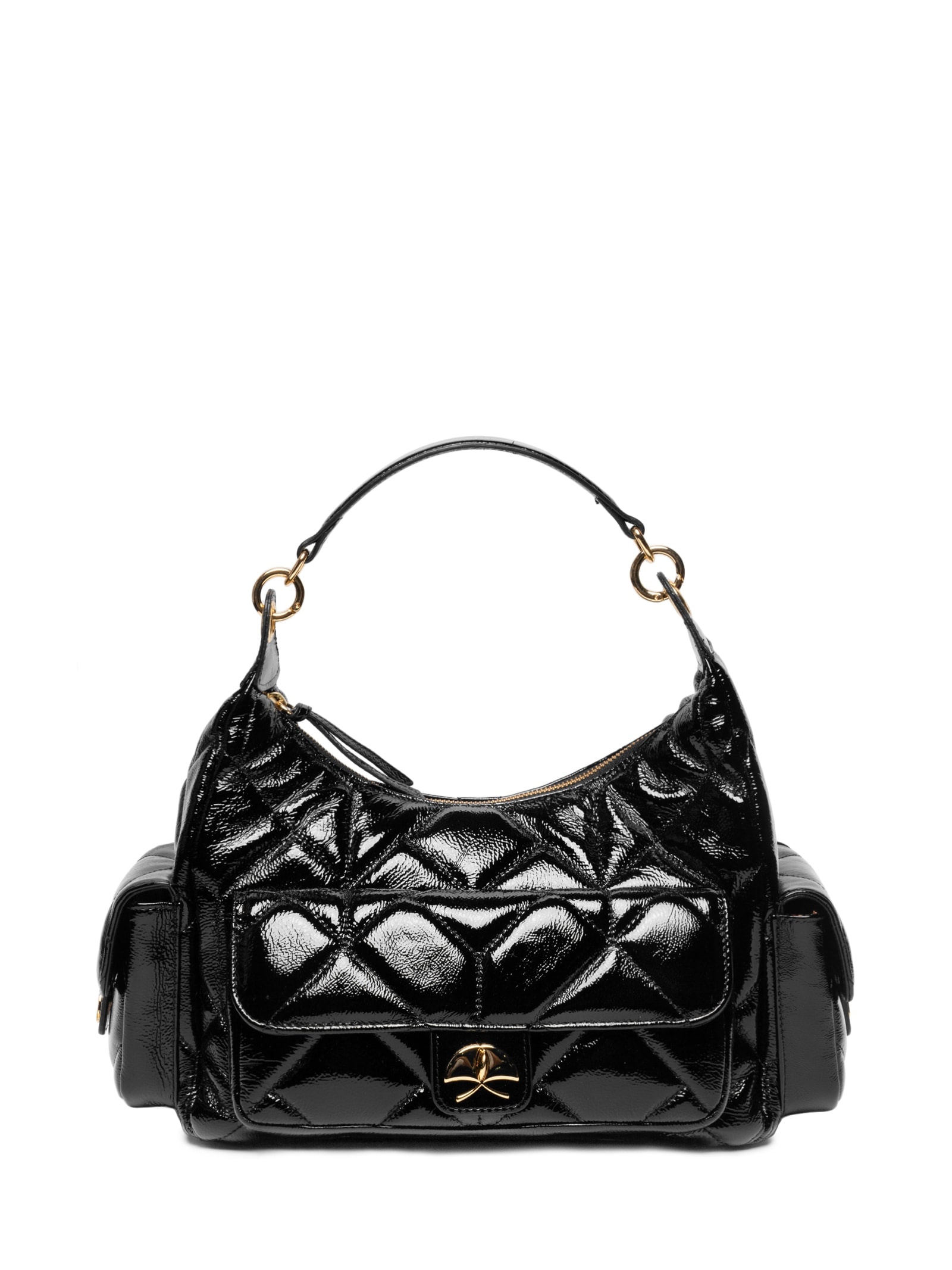 Bolsa Feminina Grande Verniz Show Preto Luiza Barcelos