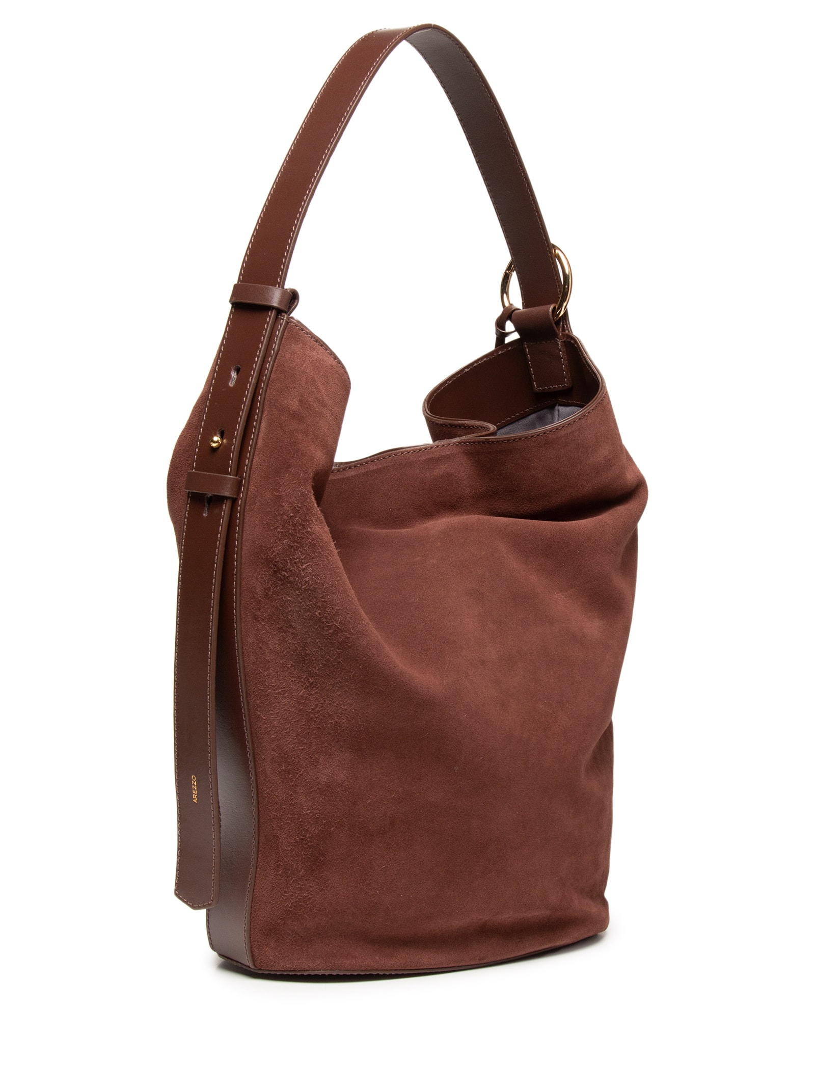 Bolsa Feminina Hobo Acamurçada Grande Bag Charm Marrom Arezzo