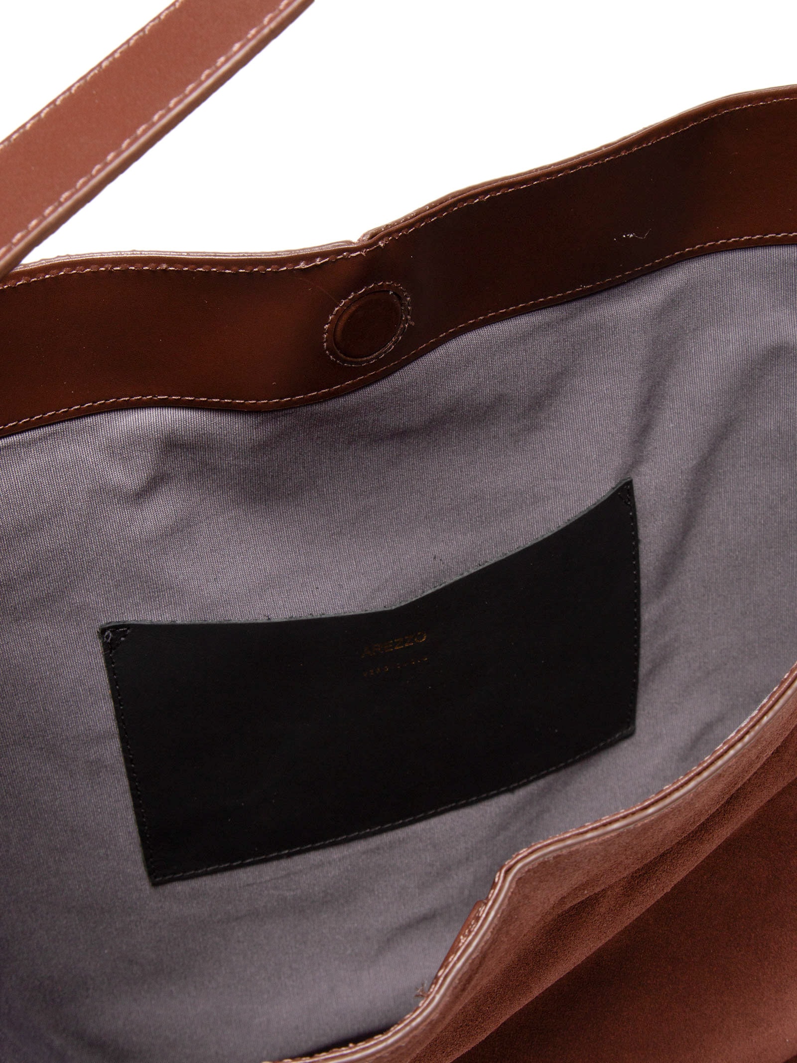 Bolsa Feminina Hobo Acamurçada Grande Bag Charm Marrom Arezzo