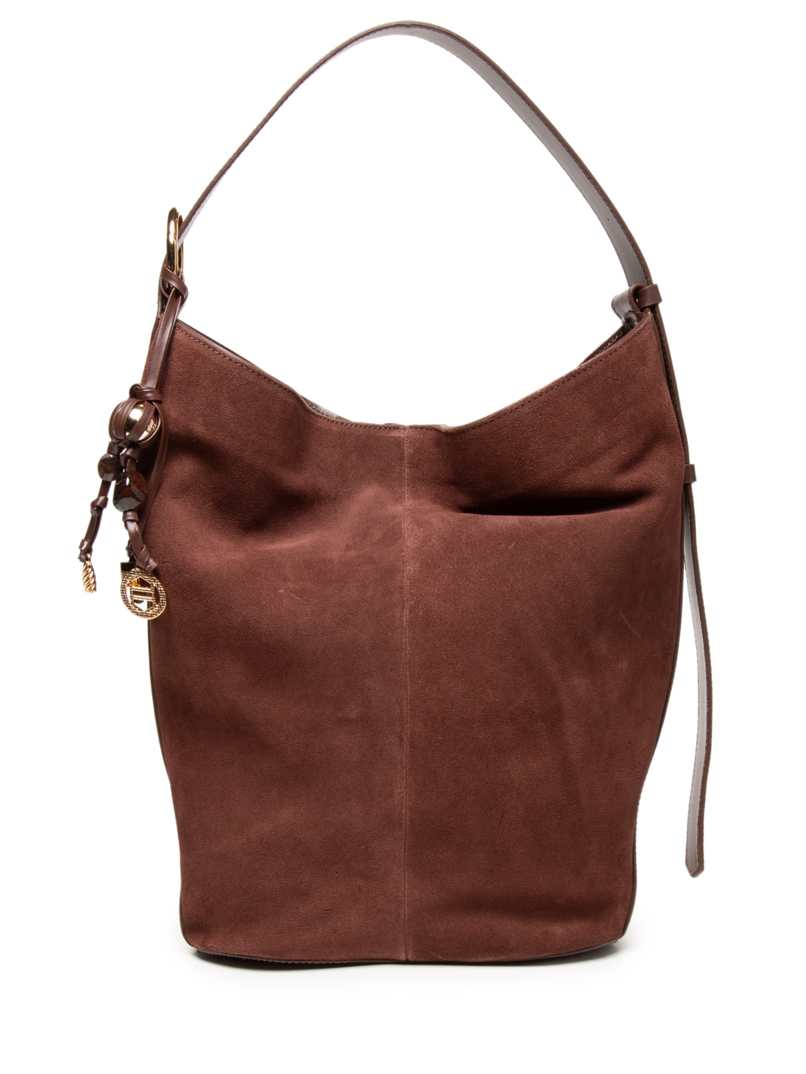 Bolsa Feminina Hobo Acamurçada Grande Bag Charm Marrom Arezzo
