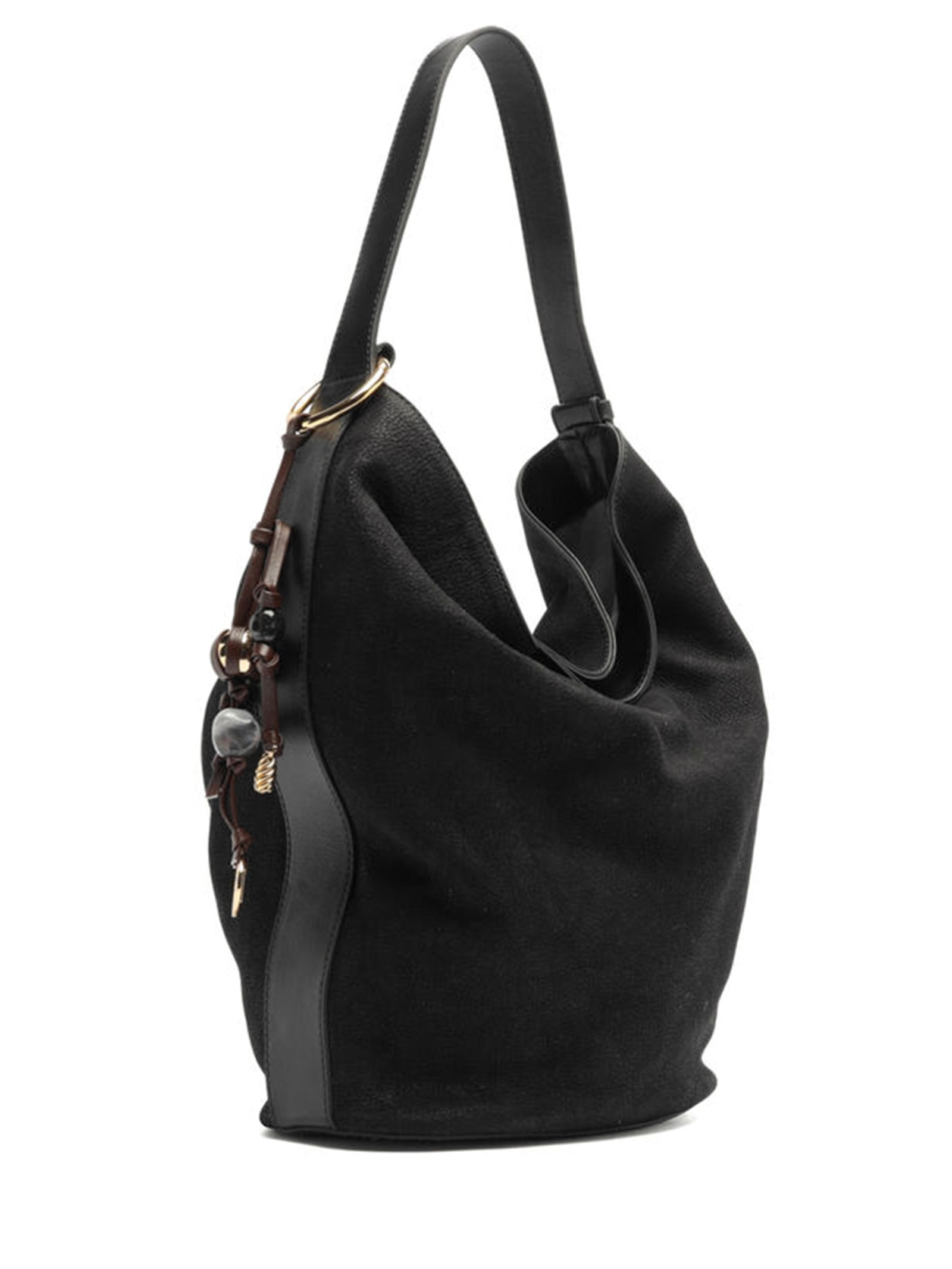 Bolsa Feminina Hobo Acamurçada Grande Bag Charm Preto Arezzo