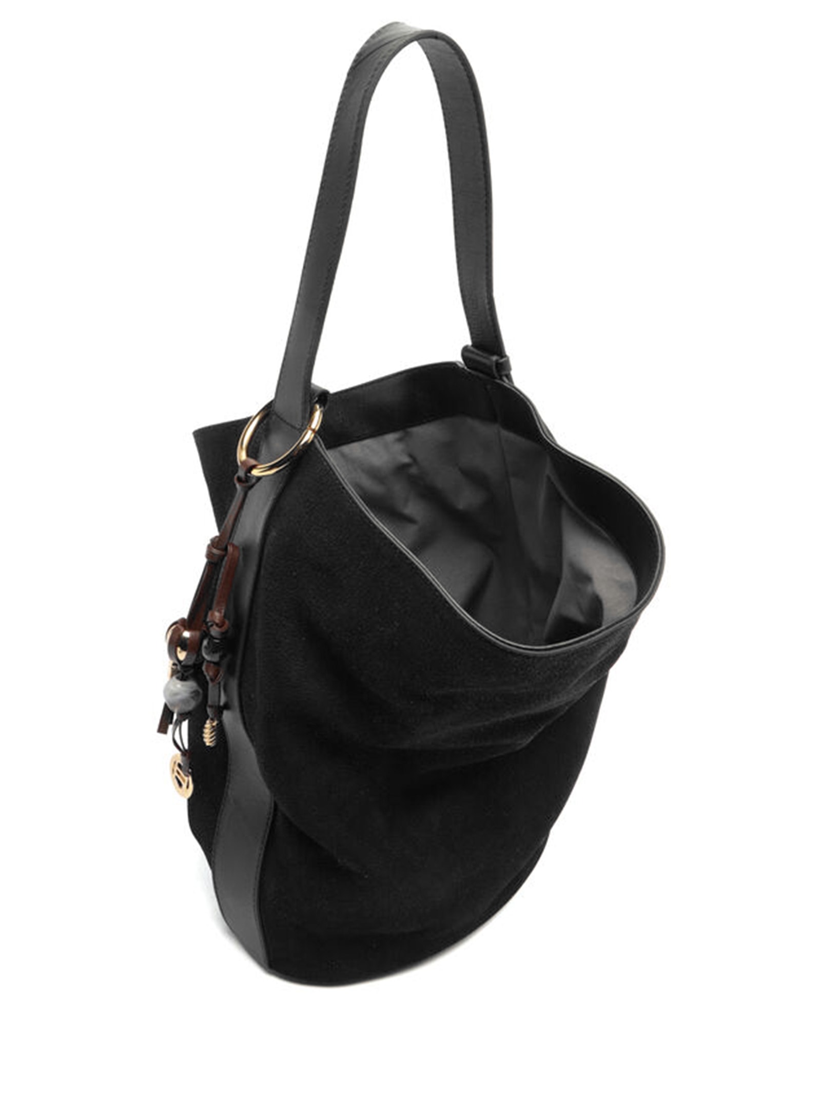 Bolsa Feminina Hobo Acamurçada Grande Bag Charm Preto Arezzo