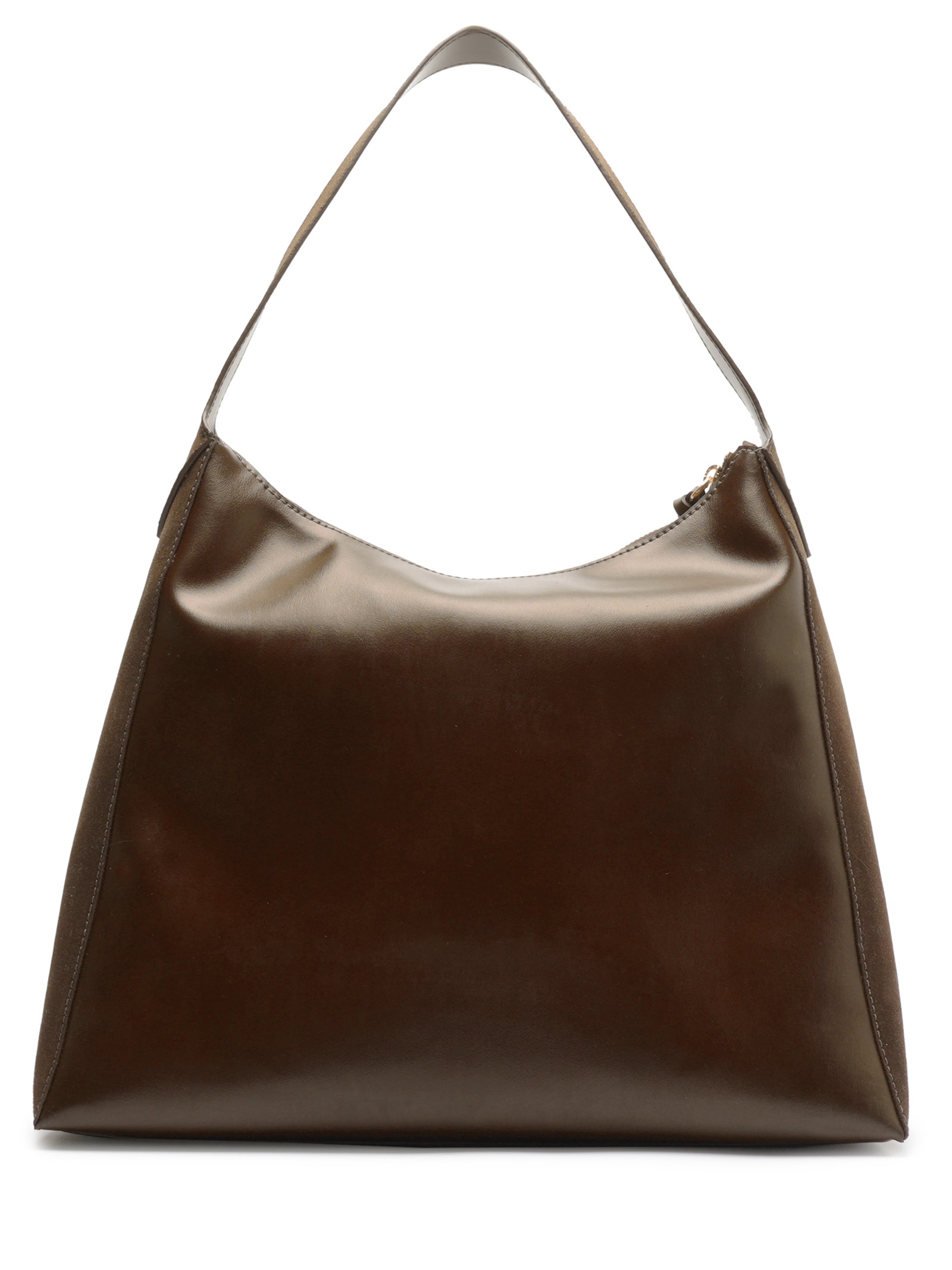Bolsa Feminina Hobo Acamurçada Grande Rebites Marrom Arezzo