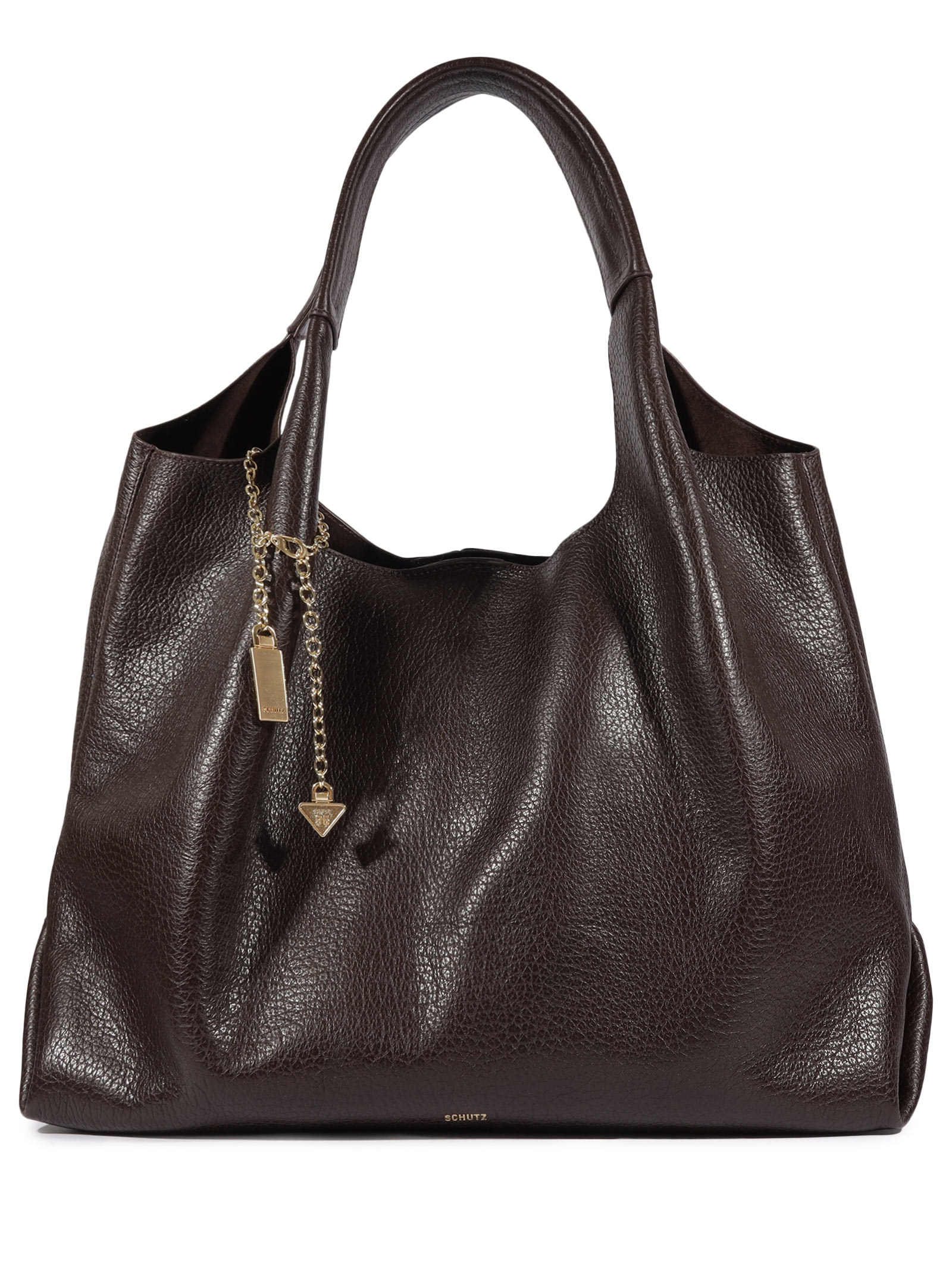 Bolsa Feminina Hobo Agnes Couro Marrom Schutz