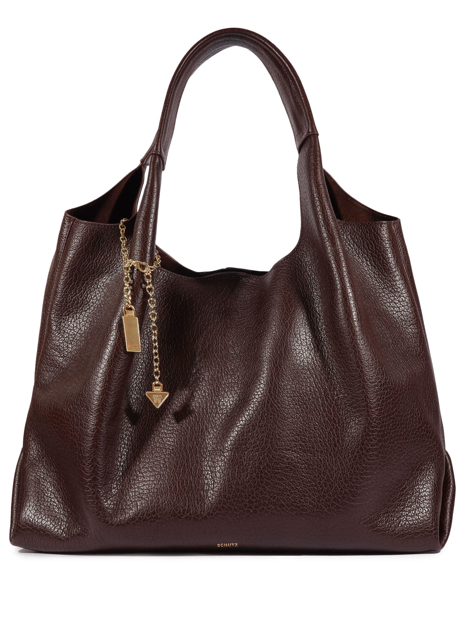 Bolsa Feminina Hobo Agnes Couro Marrom Schutz