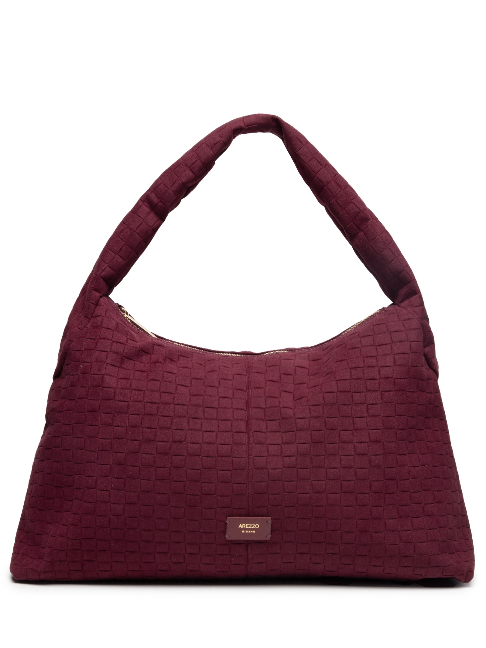 Bolsa Feminina Hobo Camurça Tressê Grande Vermelho Arezzo