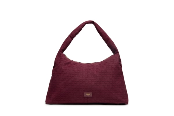 Bolsa Feminina Hobo Camurça Tressê Grande - Vermelho