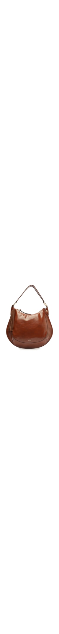 Bolsa Feminina Hobo Caramelo Grande Barbicacho - Marrom