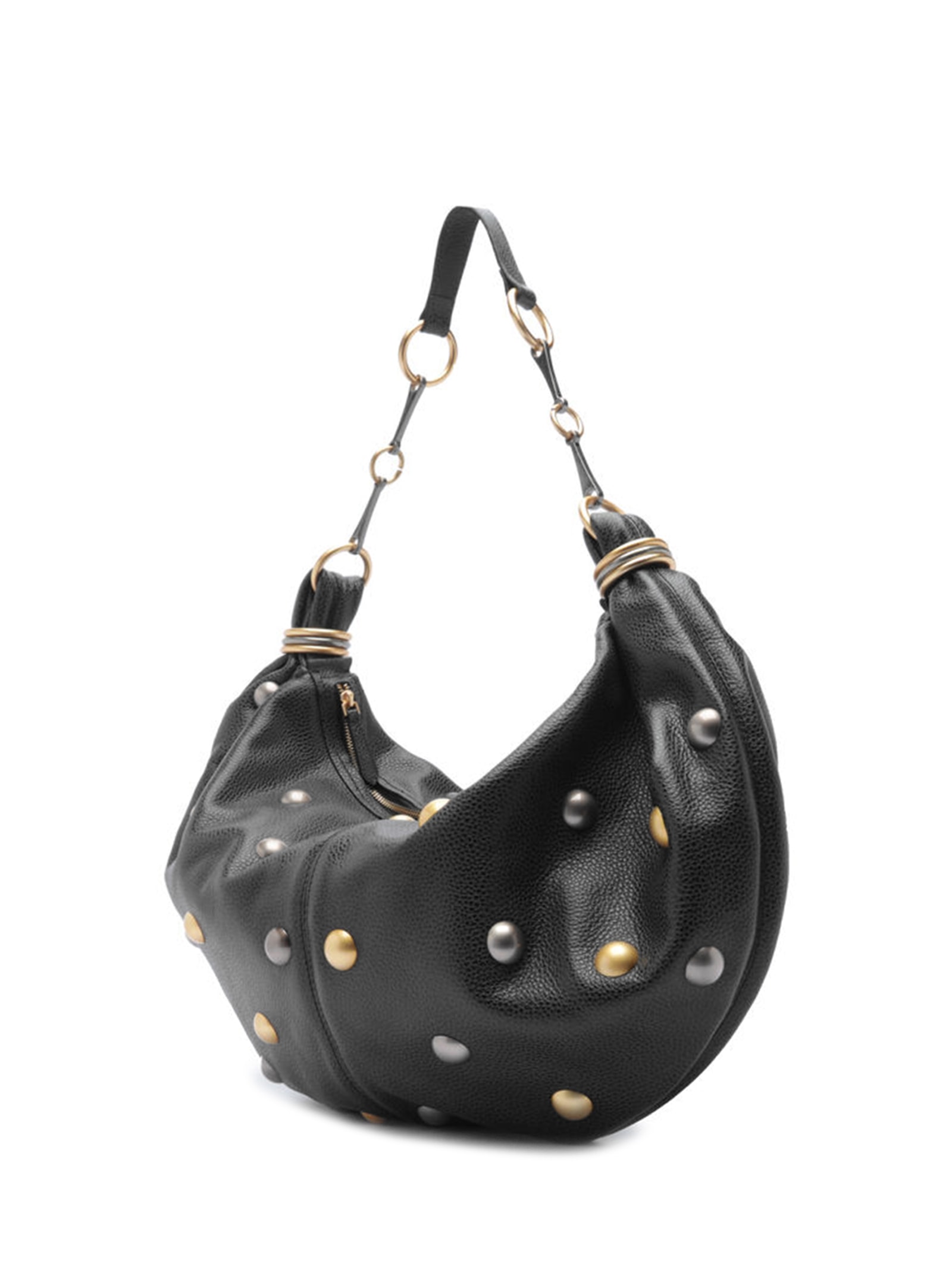 Bolsa Feminina Hobo Couro Grande Esferas Preto Arezzo