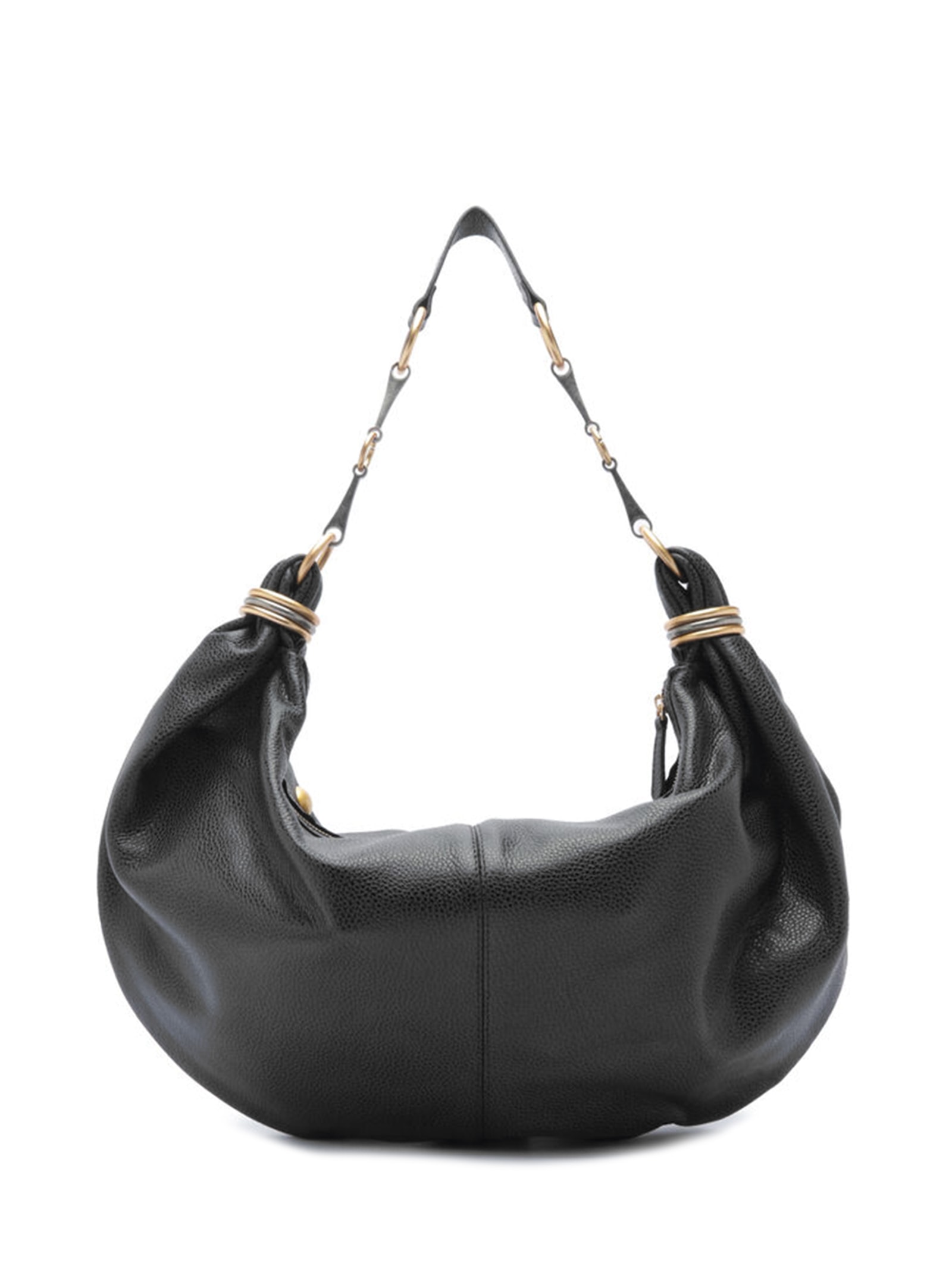 Bolsa Feminina Hobo Couro Grande Esferas Preto Arezzo