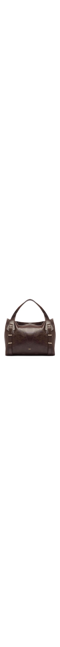 Bolsa Feminina Hobo Couro Grande Metais - Marrom