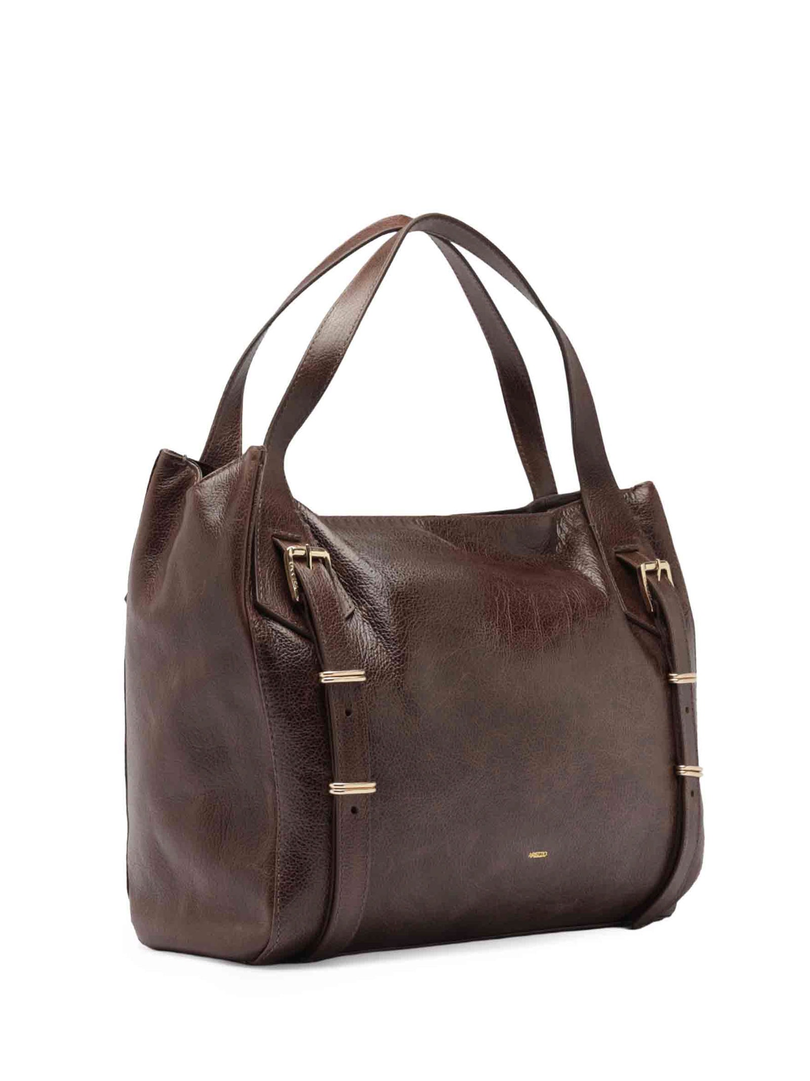 Bolsa Feminina Hobo Couro Grande Metais Marrom Arezzo