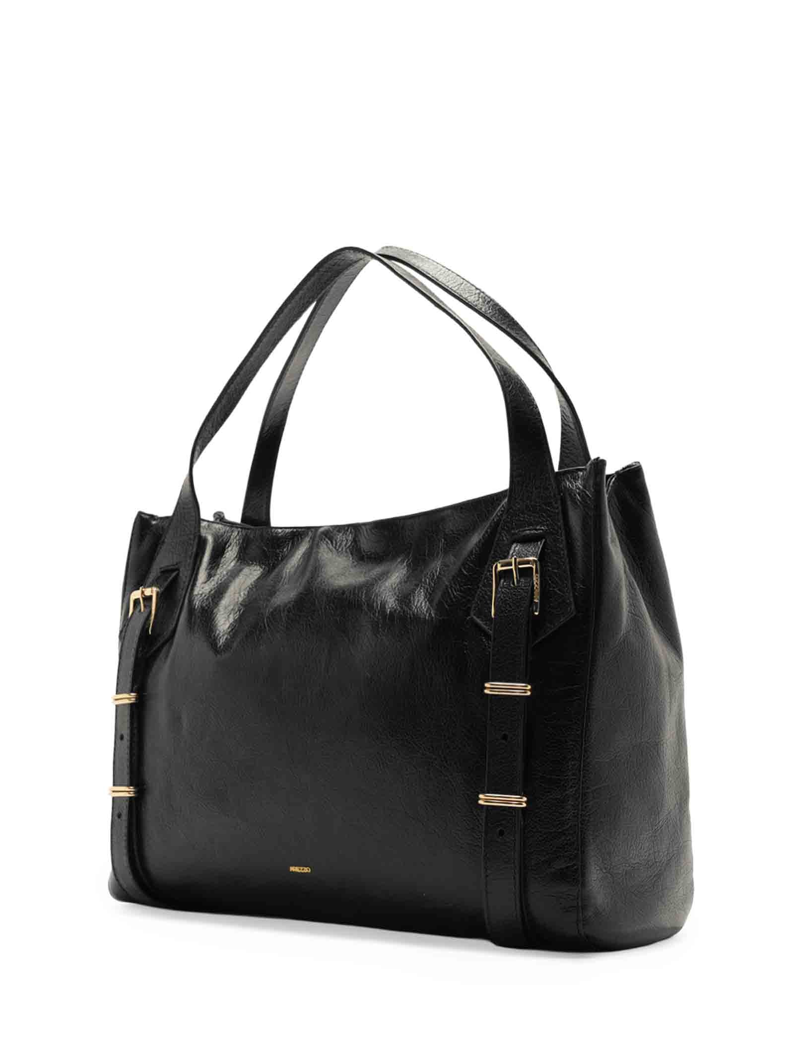 Bolsa Feminina Hobo Couro Grande Metais Preto Arezzo
