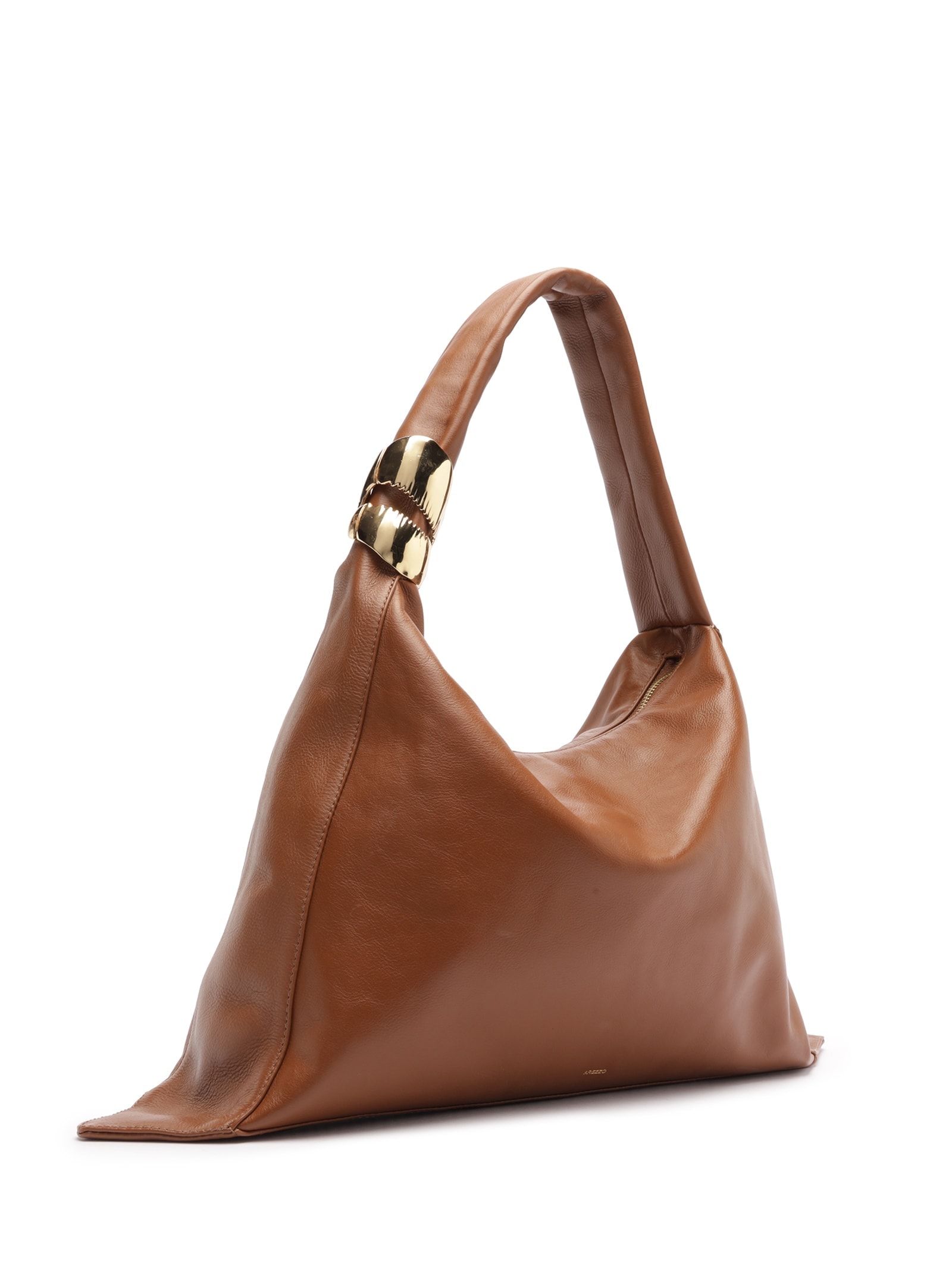 Bolsa Feminina Hobo Couro Grande Metal Marrom Arezzo + Lenny Niemeyer