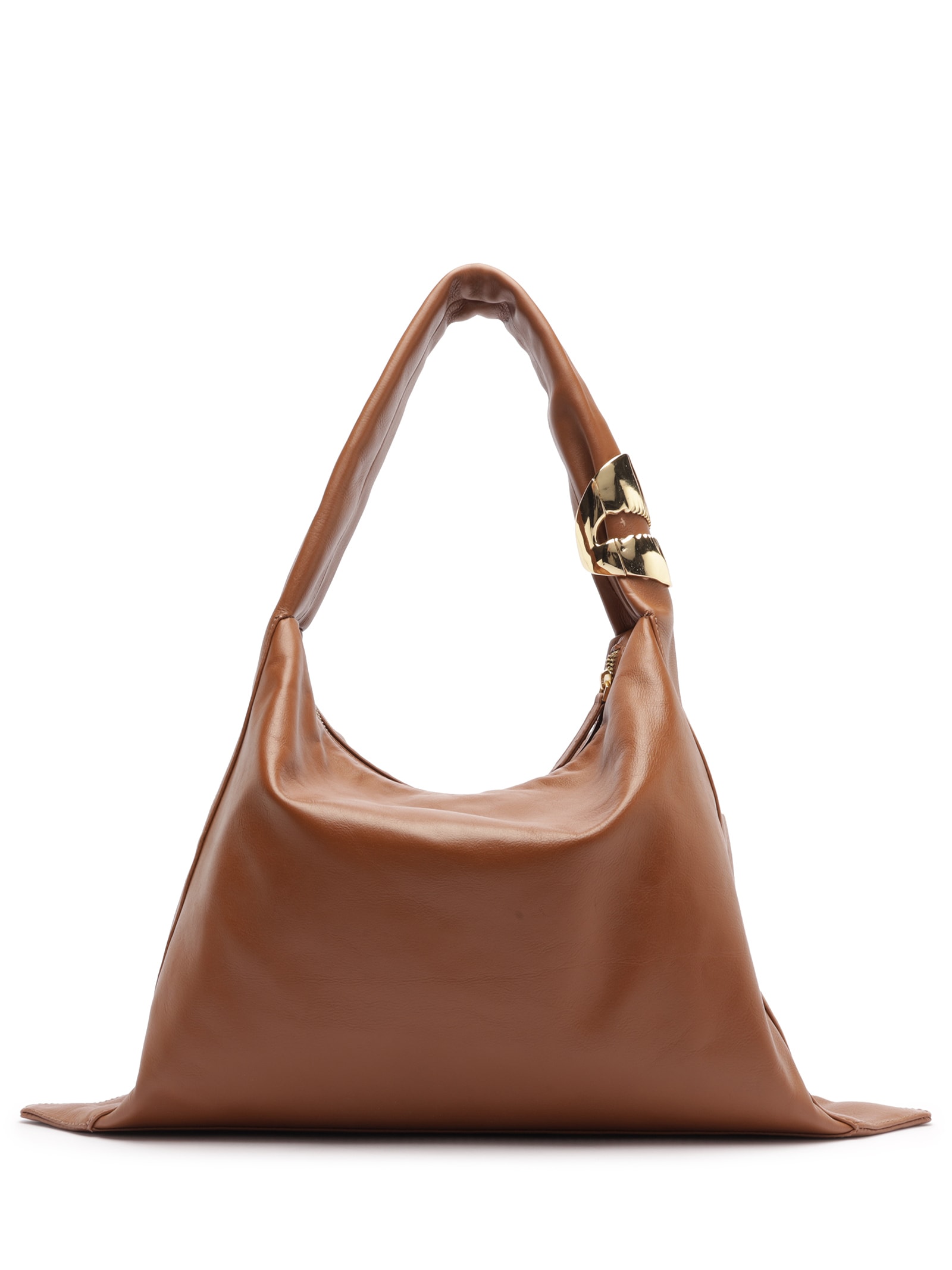 Bolsa Feminina Hobo Couro Grande Metal Marrom Arezzo + Lenny Niemeyer
