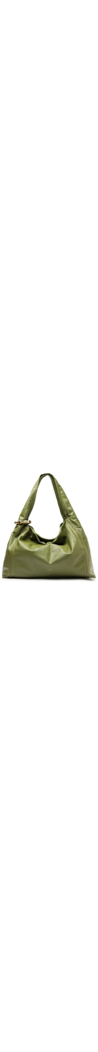 Bolsa Feminina Hobo Couro Grande Metal - Verde
