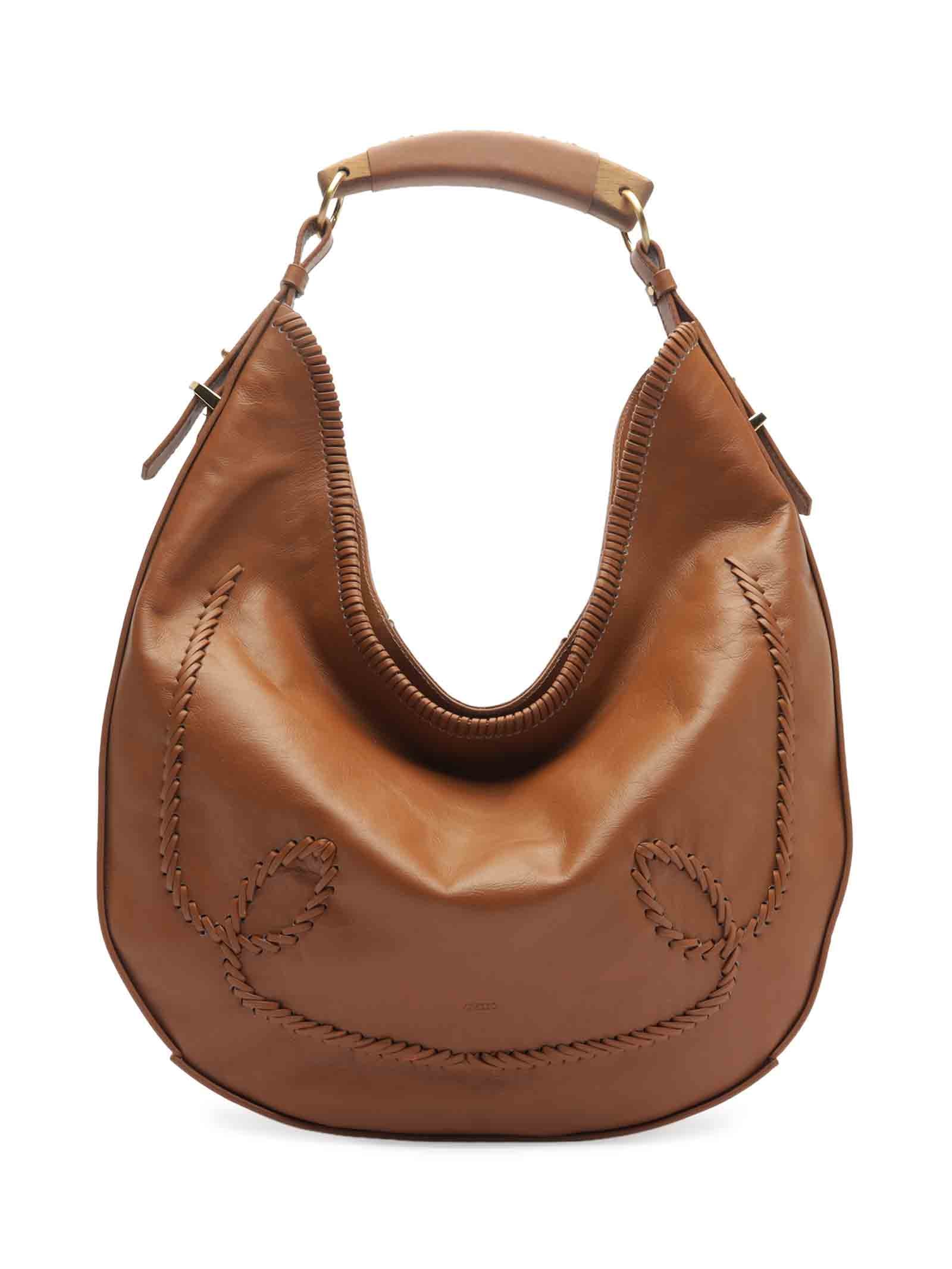 Bolsa Feminina Hobo Couro Grande Tressê Marrom Arezzo
