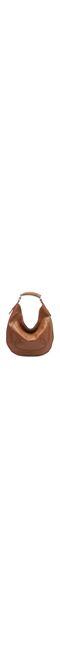 Bolsa Feminina Hobo Couro Grande Tressê - Marrom