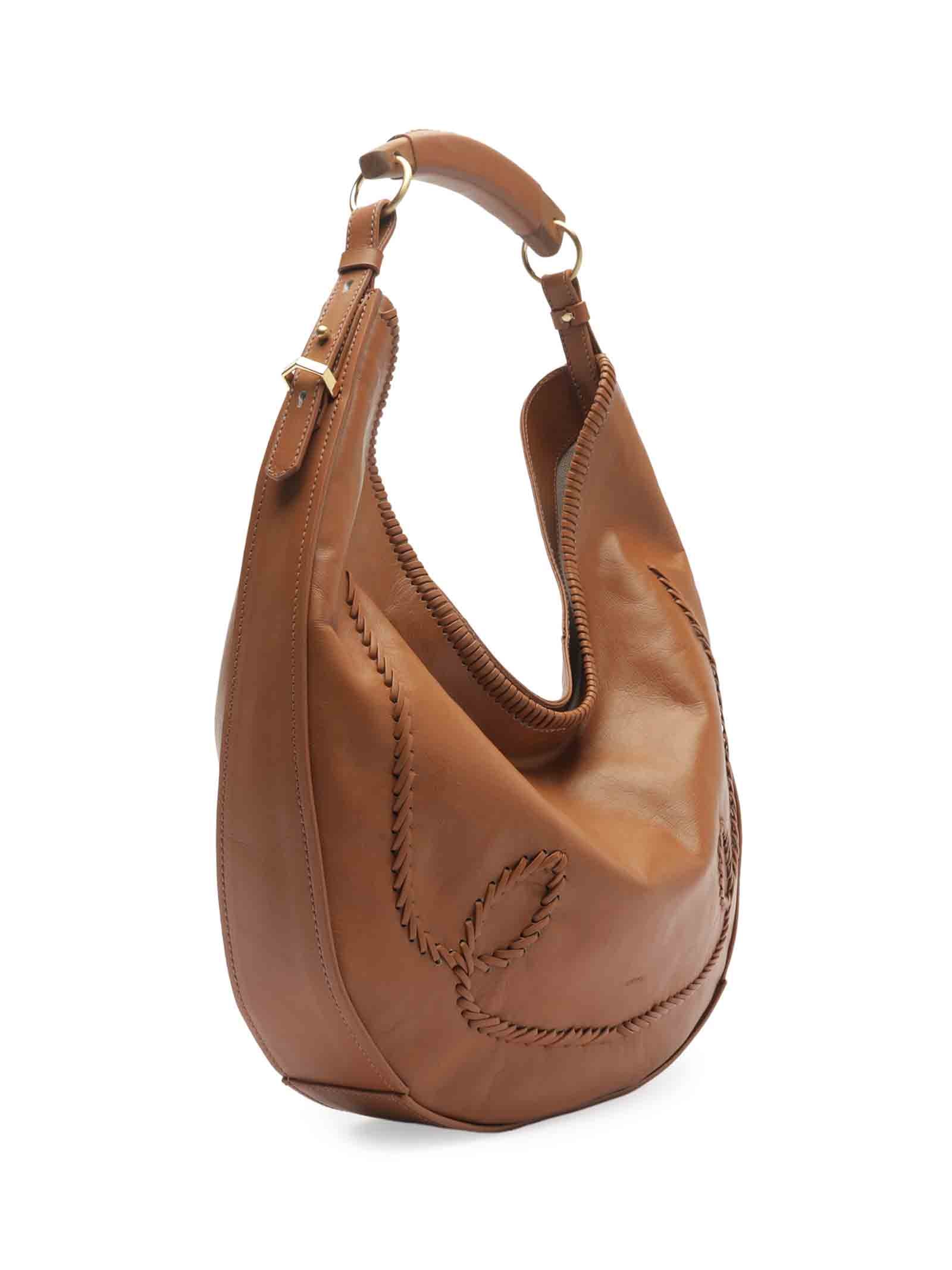 Bolsa Feminina Hobo Couro Grande Tressê Marrom Arezzo