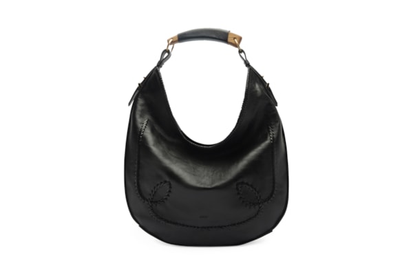 Bolsa Feminina Hobo Couro Grande Tressê - Preto
