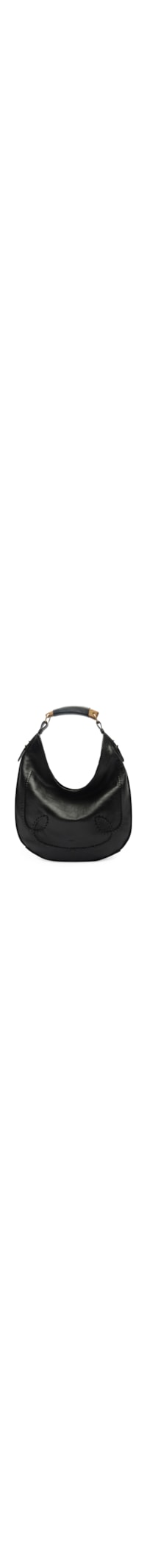 Bolsa Feminina Hobo Couro Grande Tressê - Preto