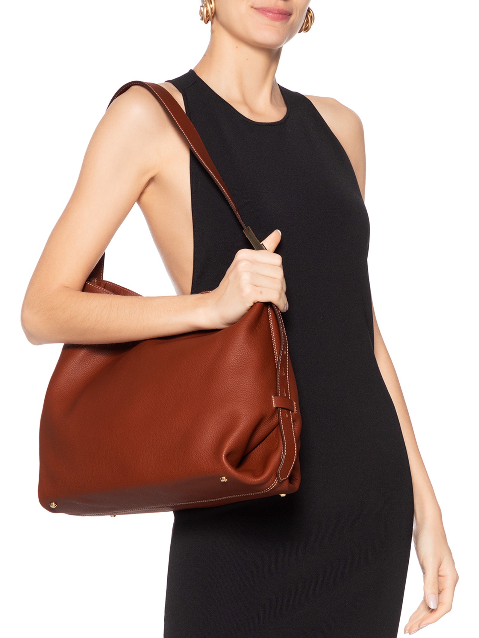 Bolsa Feminina Hobo Couro Marrom Schutz