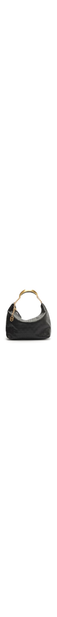 Bolsa Feminina Hobo Couro Tressê Pequena - Preto