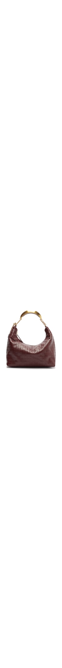 Bolsa Feminina Hobo Couro Tressê Pequena - Vinho