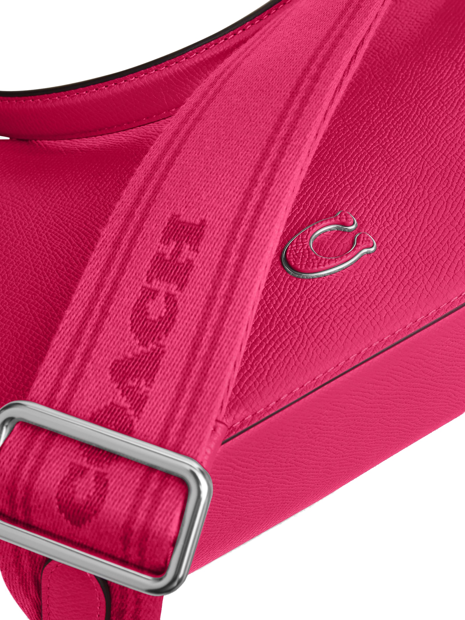 バッグ Coach Signature Soft Clip Hobo Bag Pink Coach - Bolsa Feminina Hobo Crossbody - Rosa