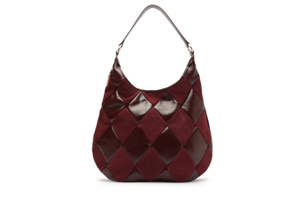 Bolsa Feminina Hobo de Couro Média Matelassê – Vermelho