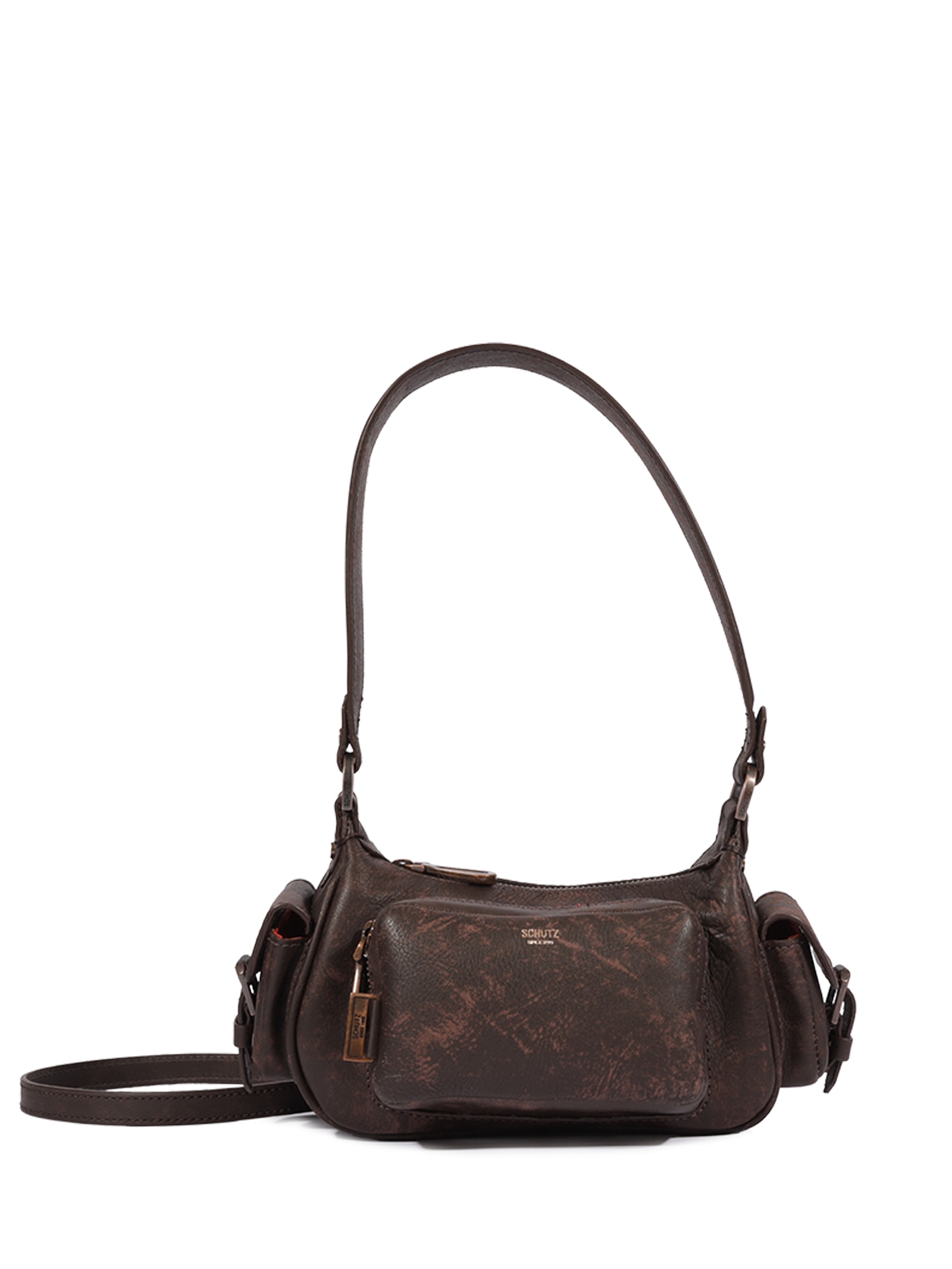 Bolsa Feminina Hobo Eddie Média Couro Marrom Schutz