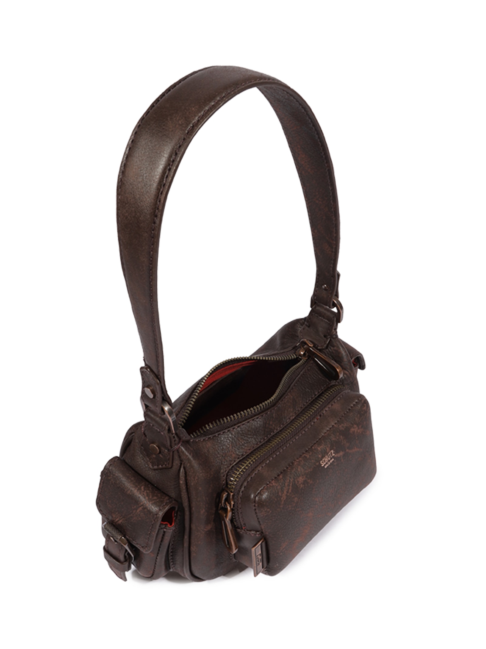 Bolsa Feminina Hobo Eddie Média Couro Marrom Schutz
