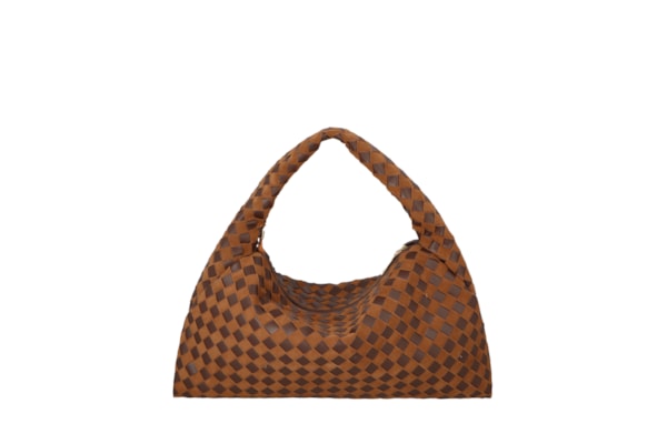 Bolsa Feminina Hobo Em Camurça Tressê Grande - Marrom