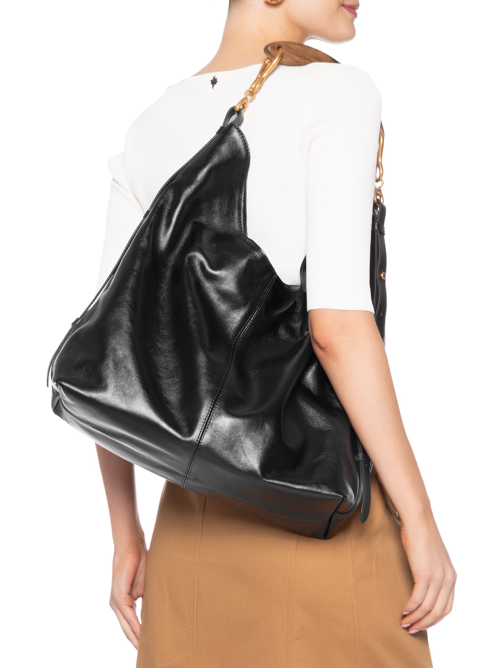 Bolsa Feminina Hobo Evelin Grande Preto Vicenza