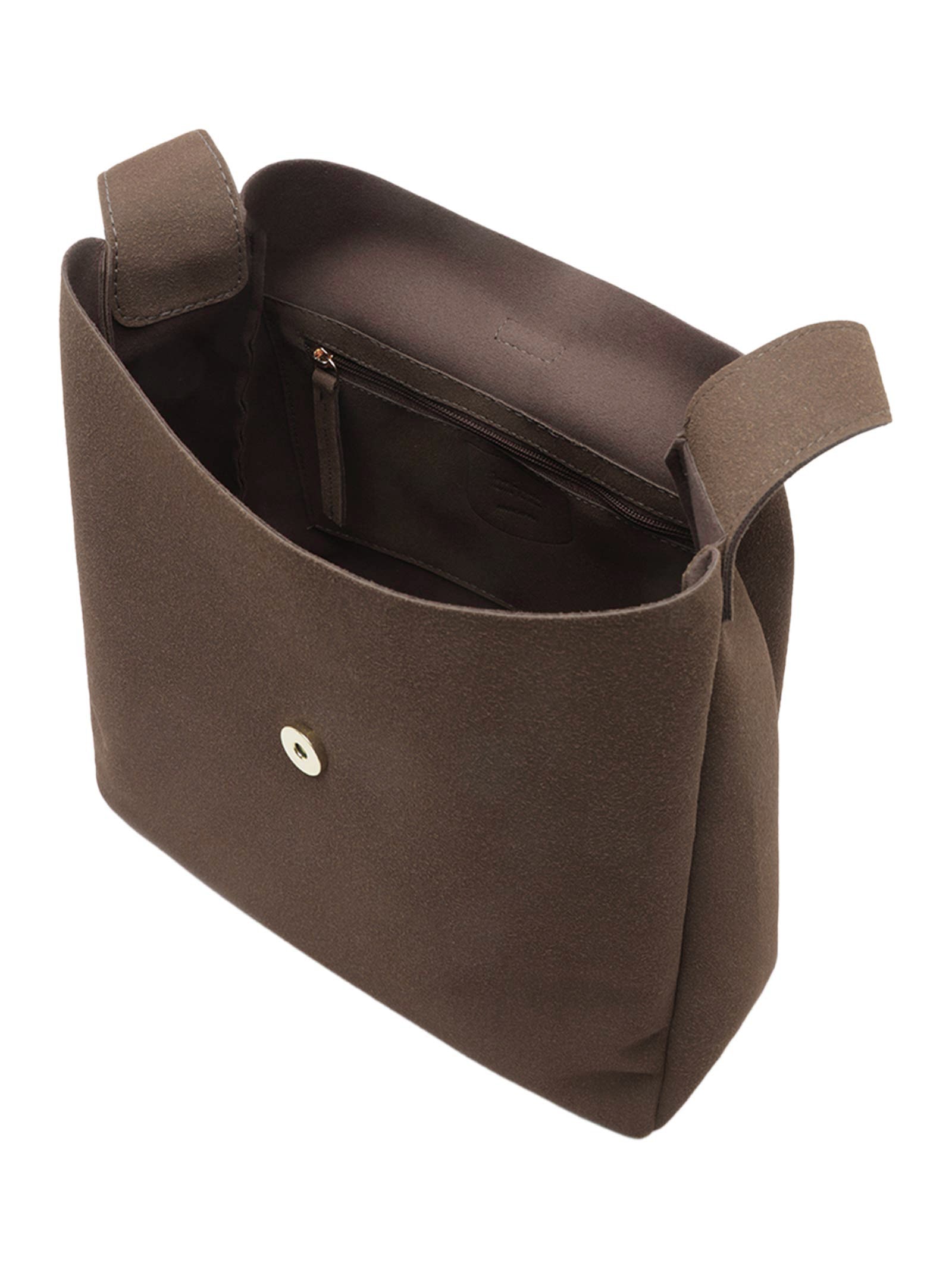 Bolsa Feminina Hobo Grande Fechamento Metal Marrom Anacapri